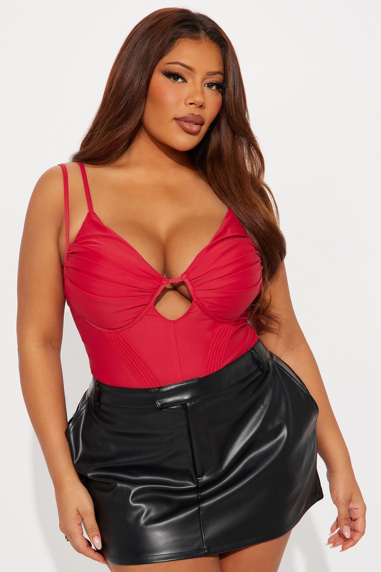 Signature Class Corset Bodysuit - Red