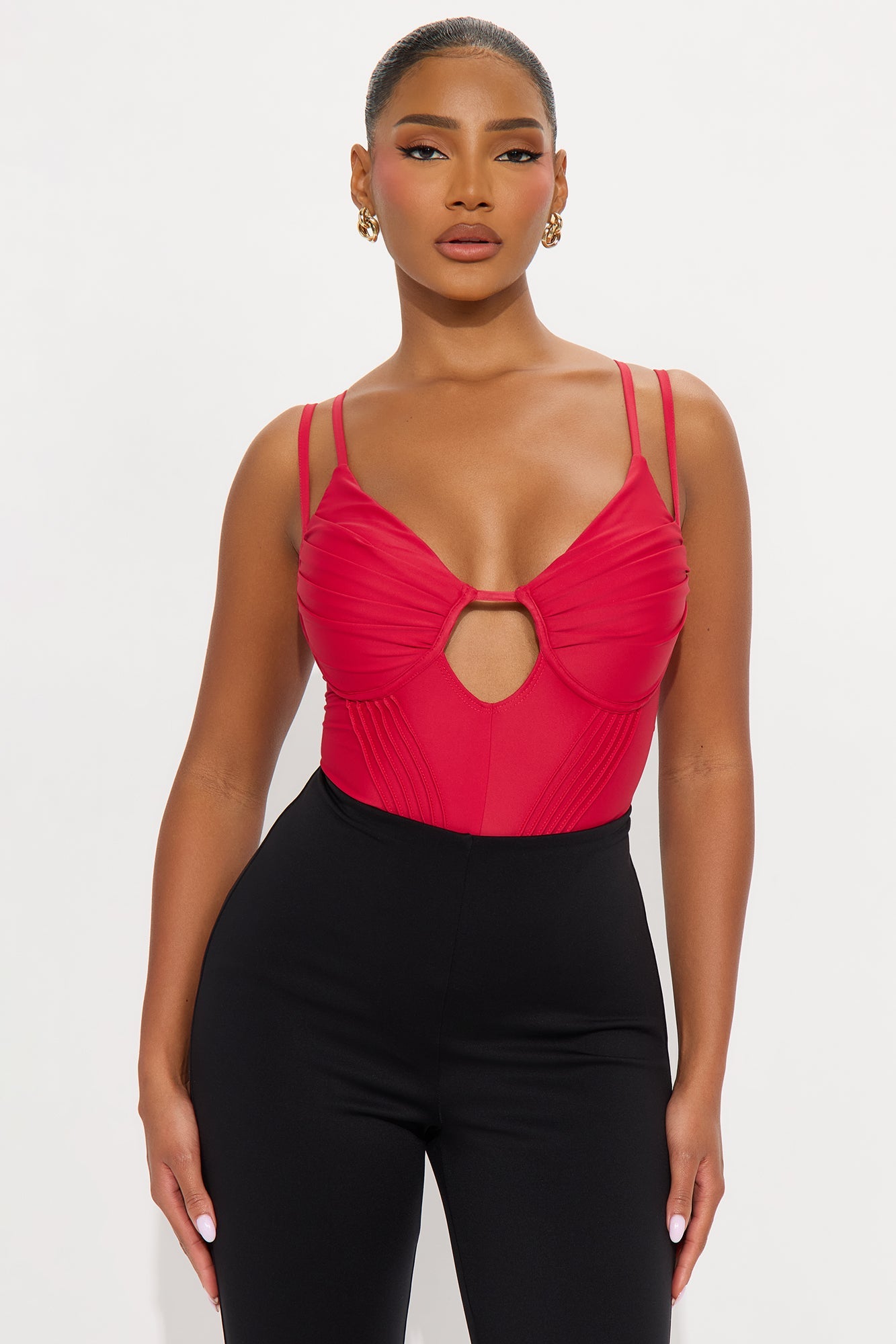 Signature Class Corset Bodysuit - Red