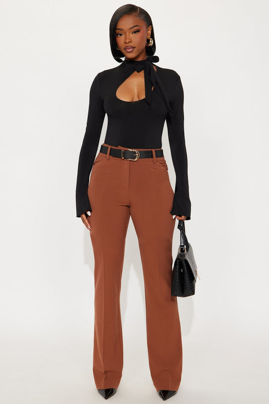 Tall Tasha Dressy High Rise Pants - Mocha