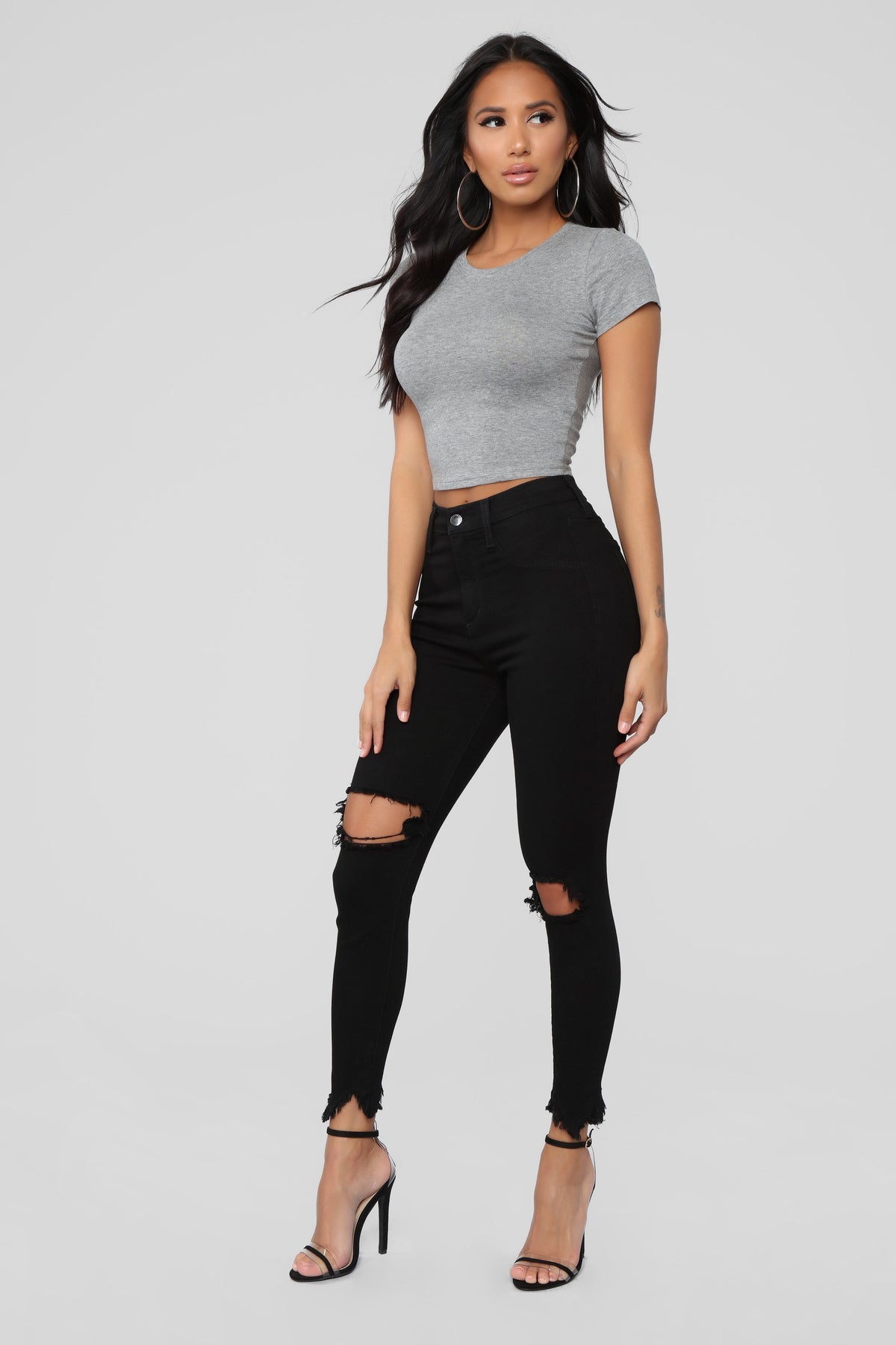 Robin Crop Top - Heather Grey