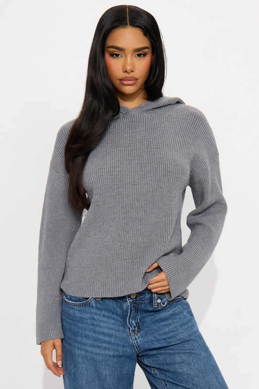 The Coziest Hooded Sweater - Grey