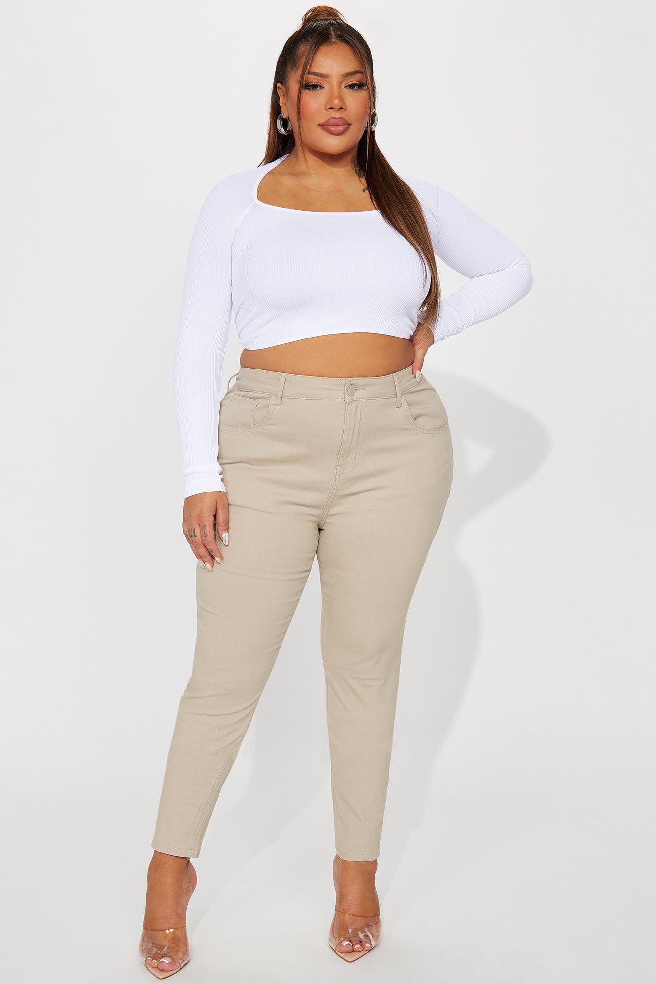 Skinny Uniform Pants - Khaki