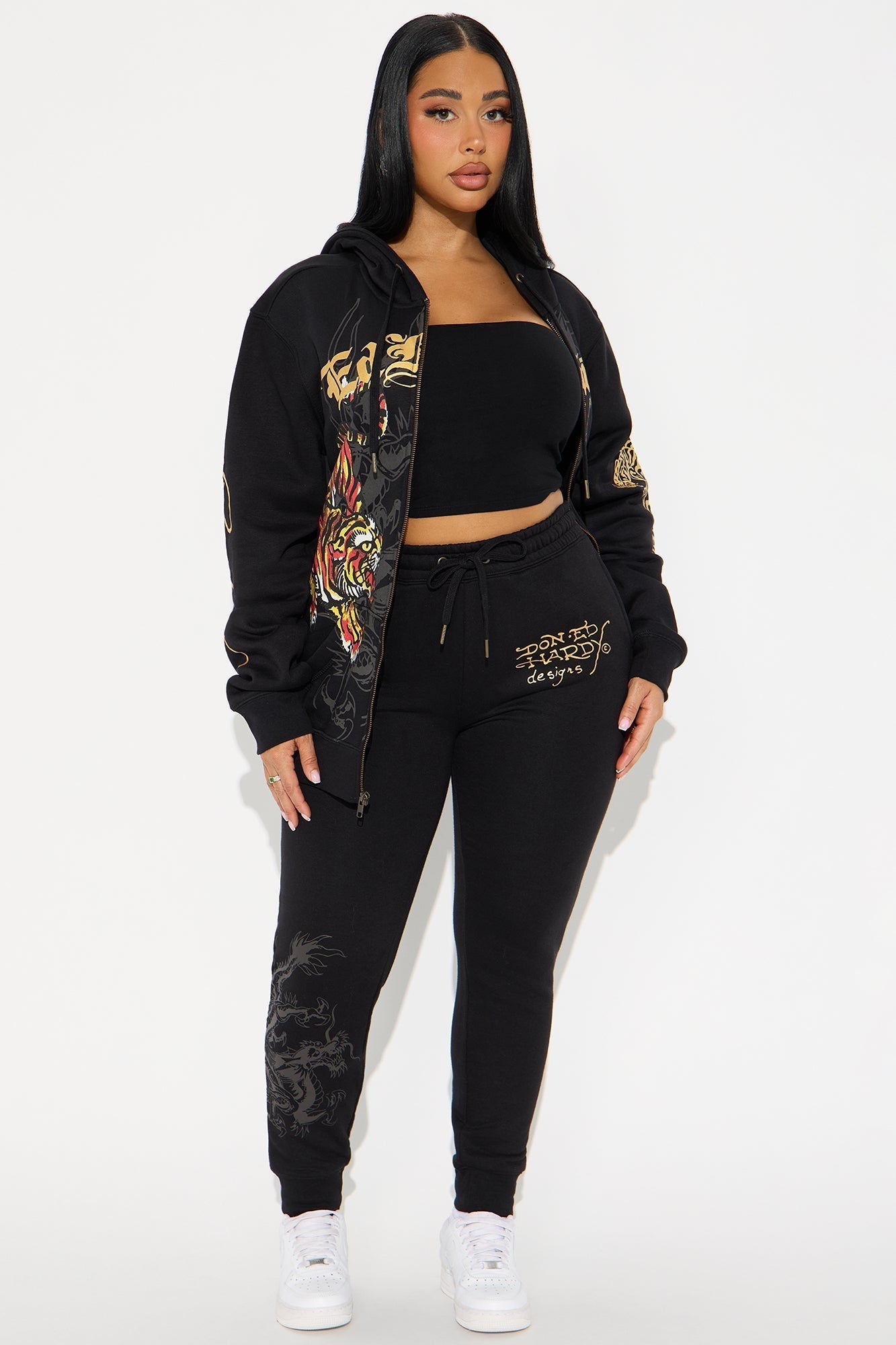 Ed Hardy Deja Vu Tiger Jogger - Black