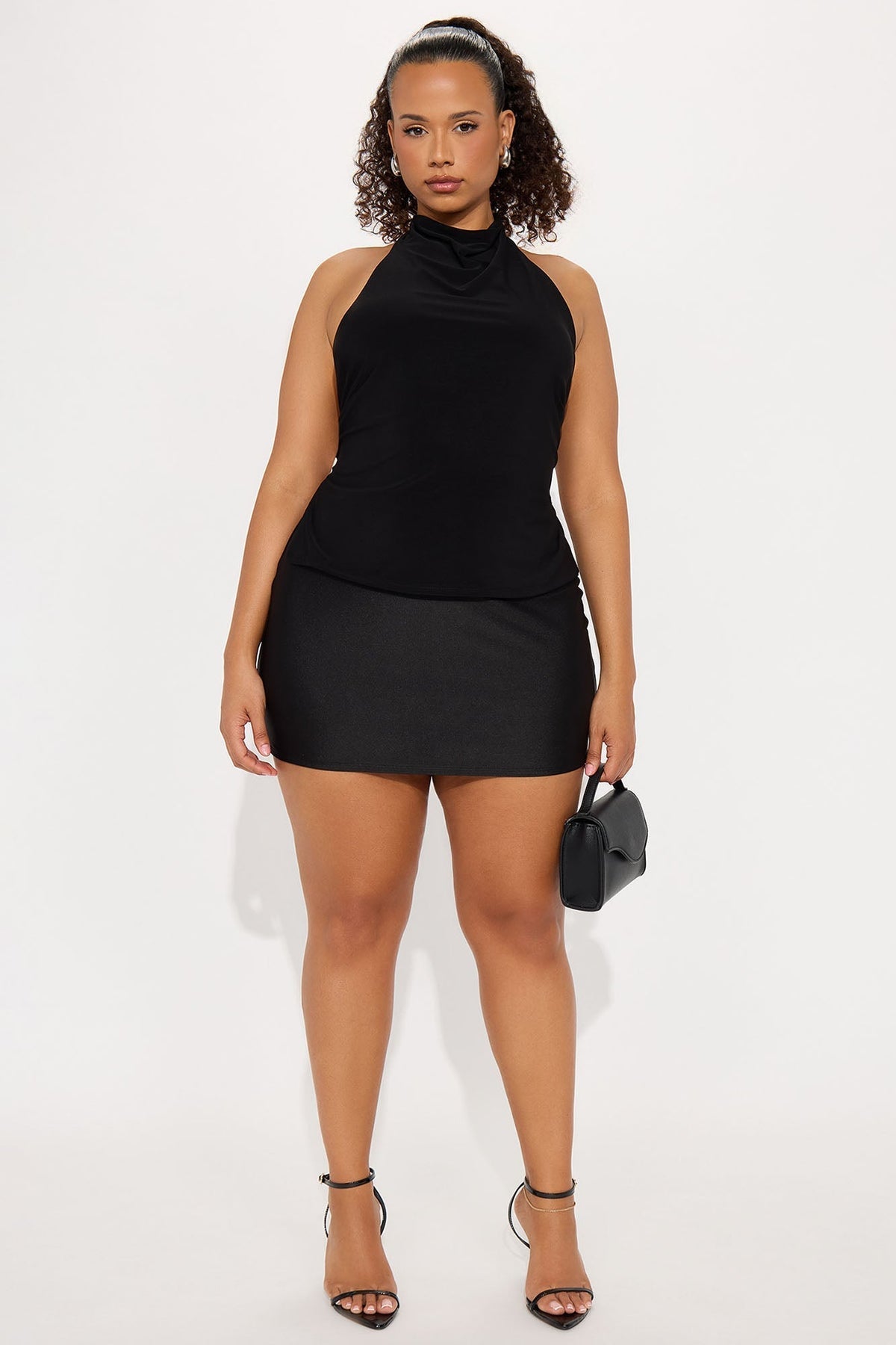 Hard To Get High Shine Micro Mini Skirt - Black