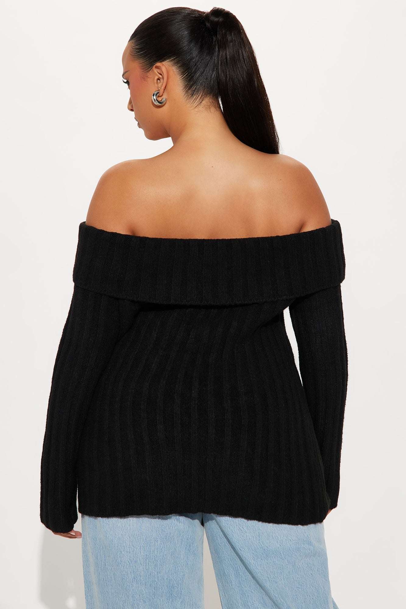 Mid City Off Shoulder Sweater - Black
