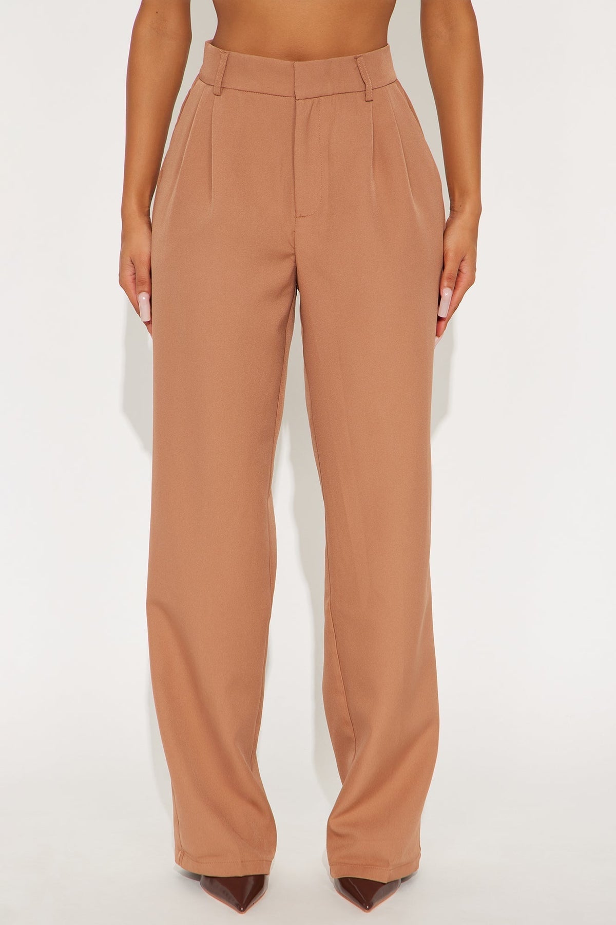 Kendall High Rise Trouser Pant - Mocha