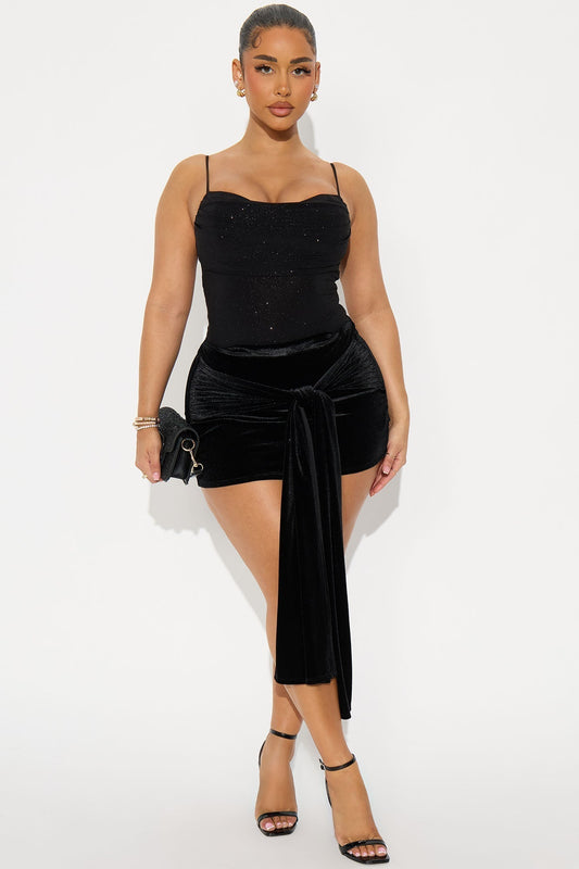 A Velvet Affair Micro Mini Skirt - Black
