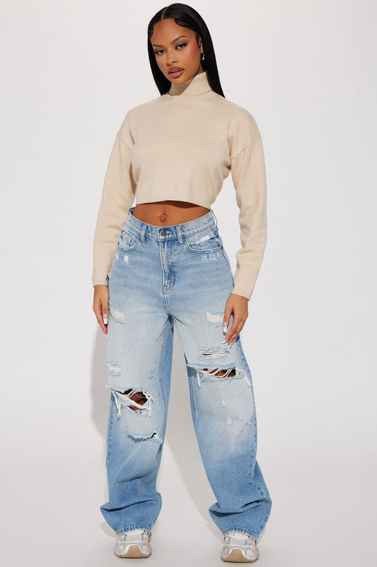 On Trend 90's Baggy Jeans - Light Wash