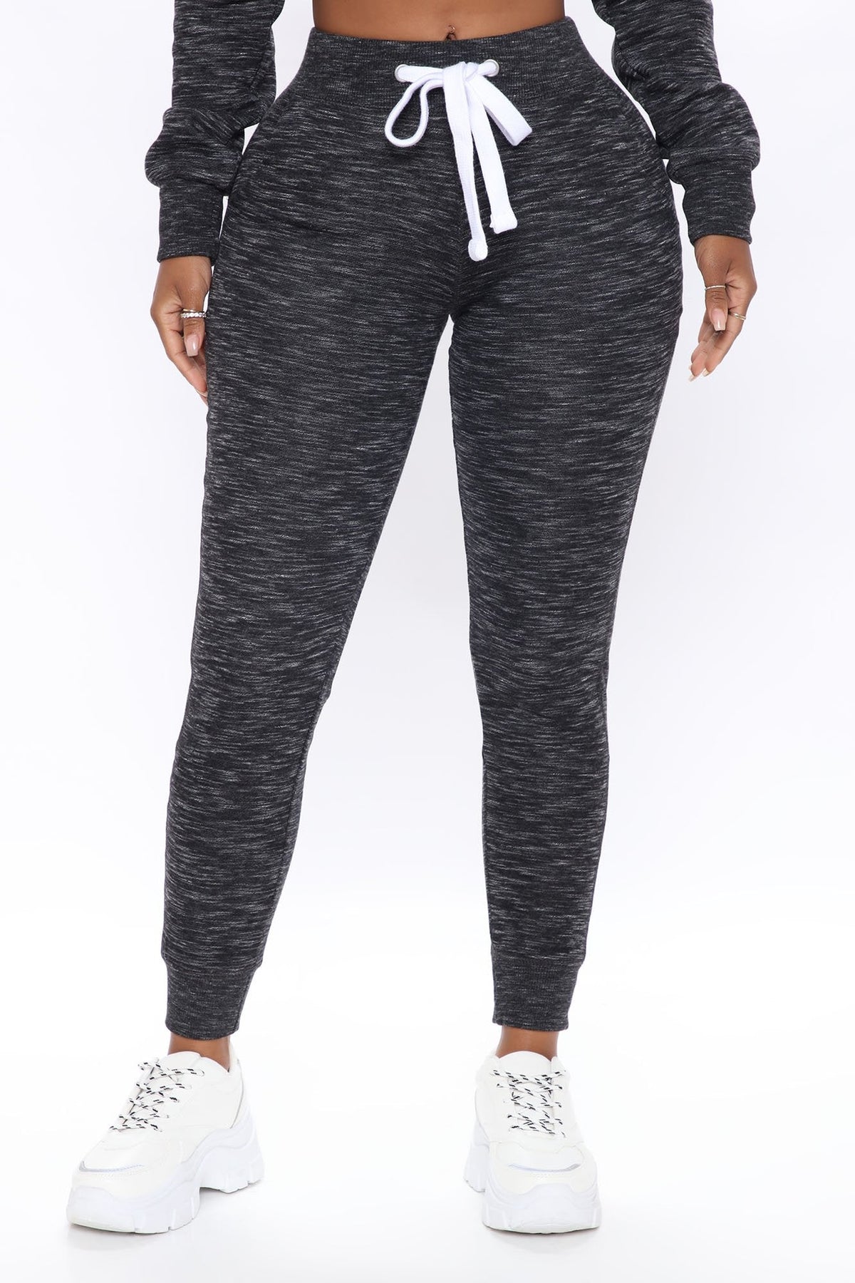 Relaxed Vibe Joggers - Marled Black