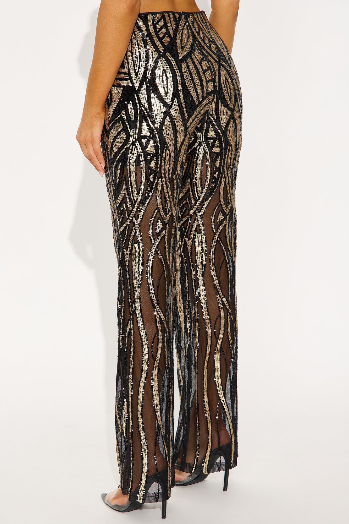 Life Of The Party Sequin Pant 32″ - Black/Gold