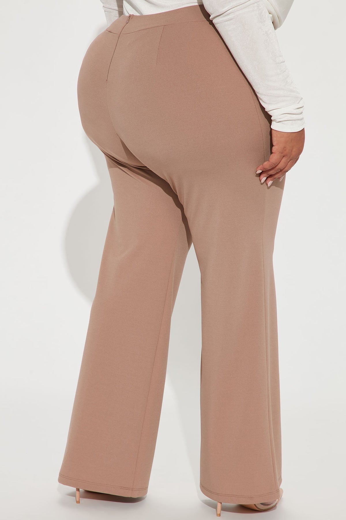 Petite Victoria High Waisted Dress Pants - Taupe