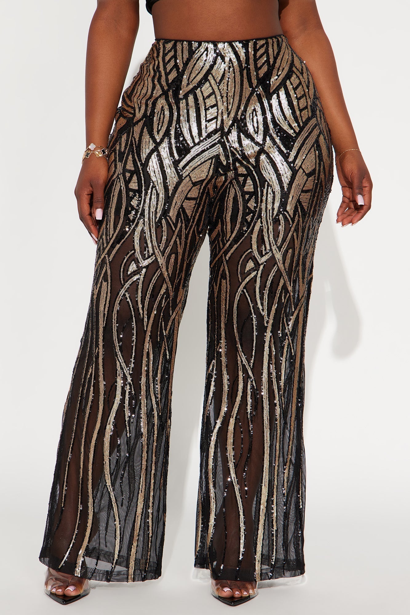 Life Of The Party Sequin Pant 32″ - Black/Gold