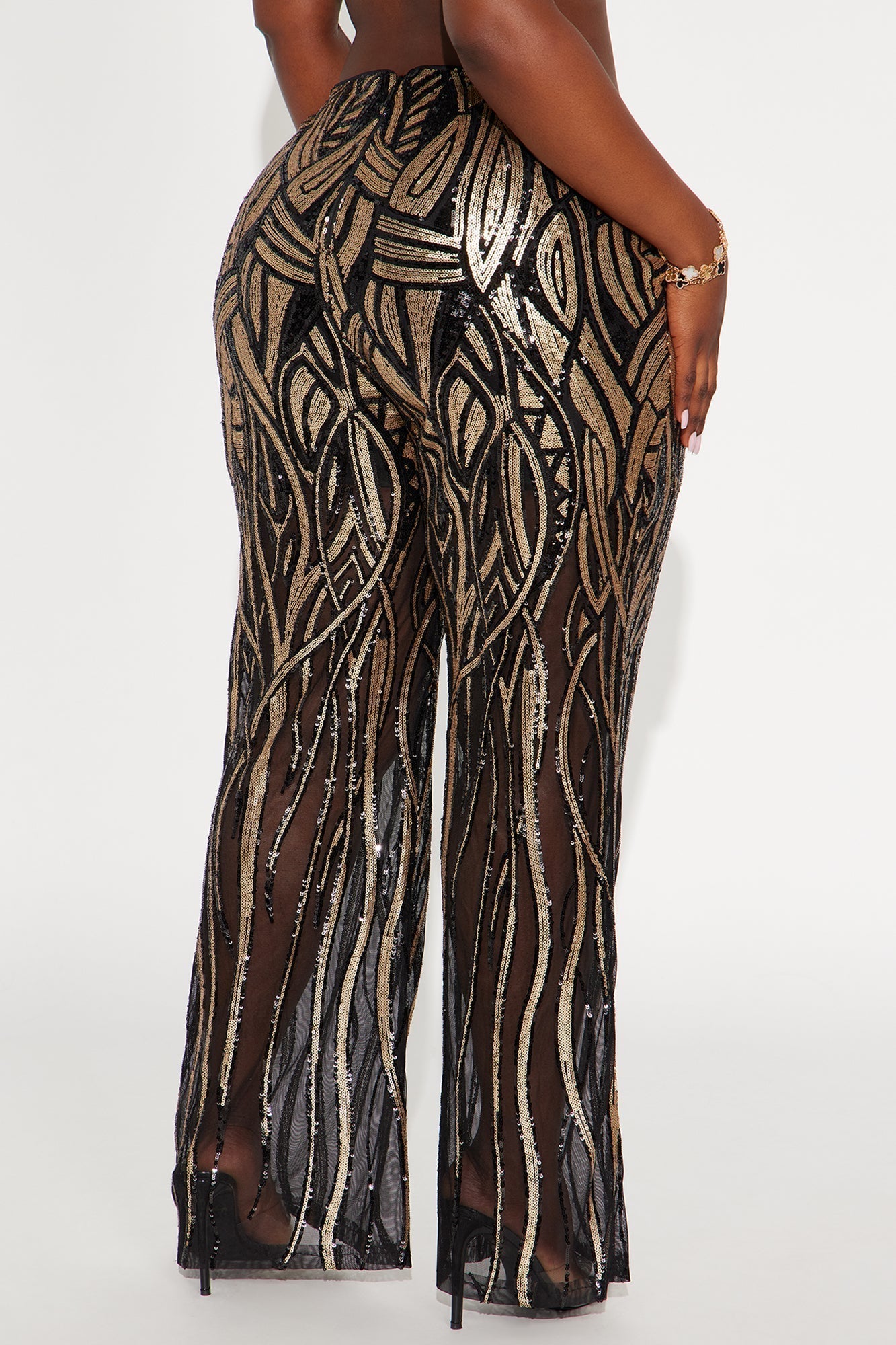 Life Of The Party Sequin Pant 32″ - Black/Gold