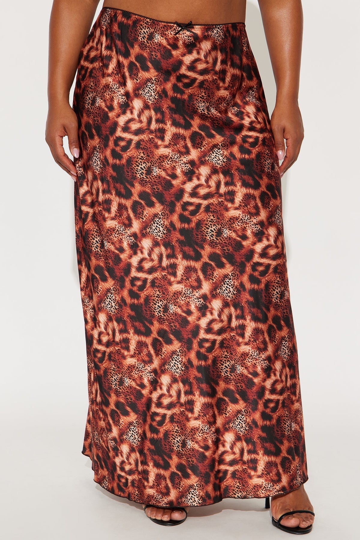 Don't Be Tempted Leopard Satin Maxi Skirt - Leopard