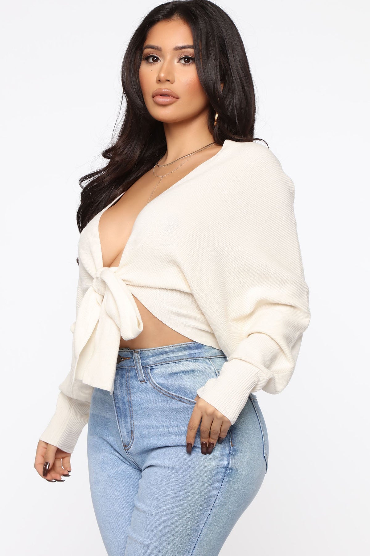 Love Craze Cropped Sweater - Cream