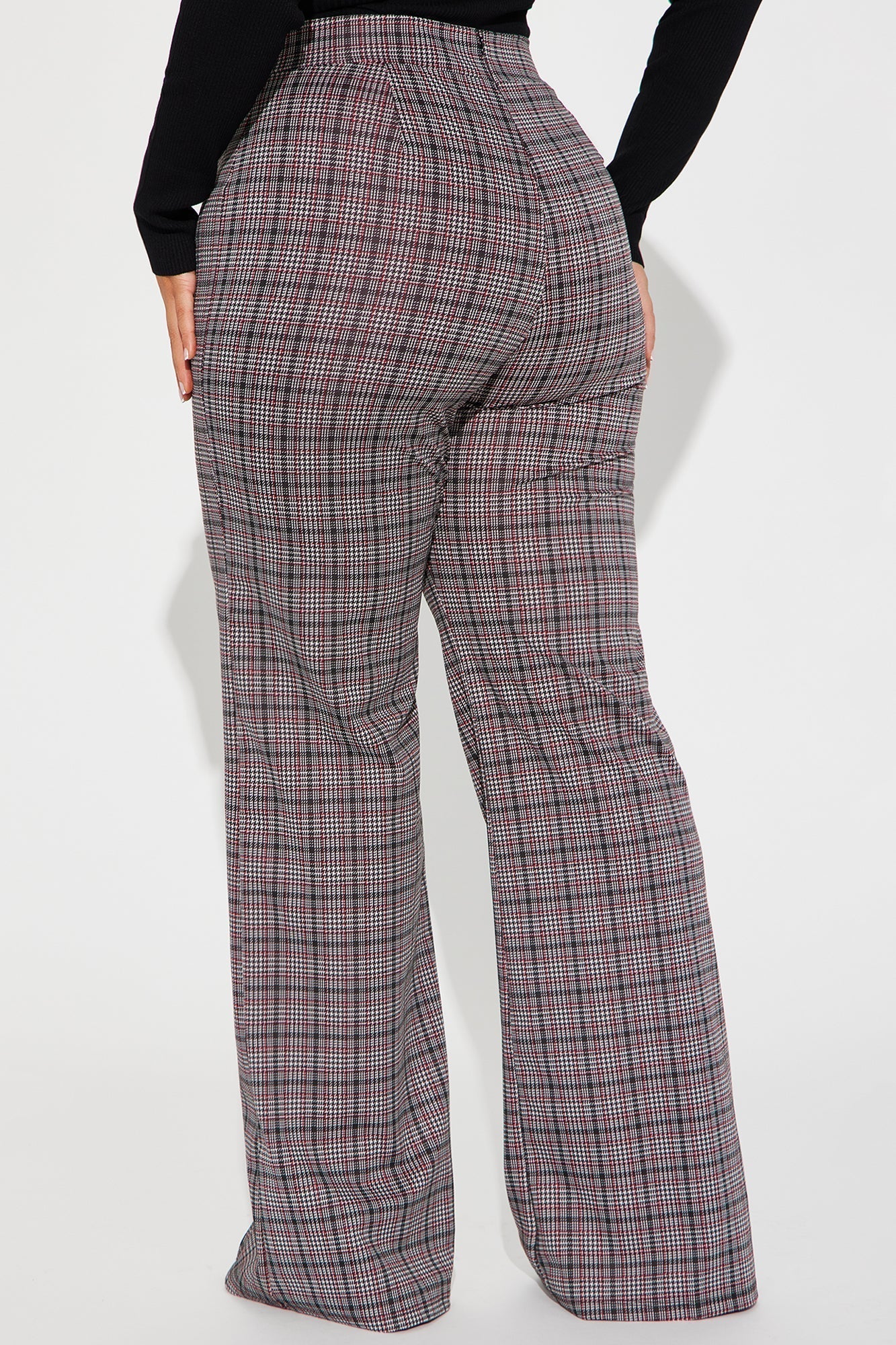 Victoria High Waisted Dress Pant - Black/Red