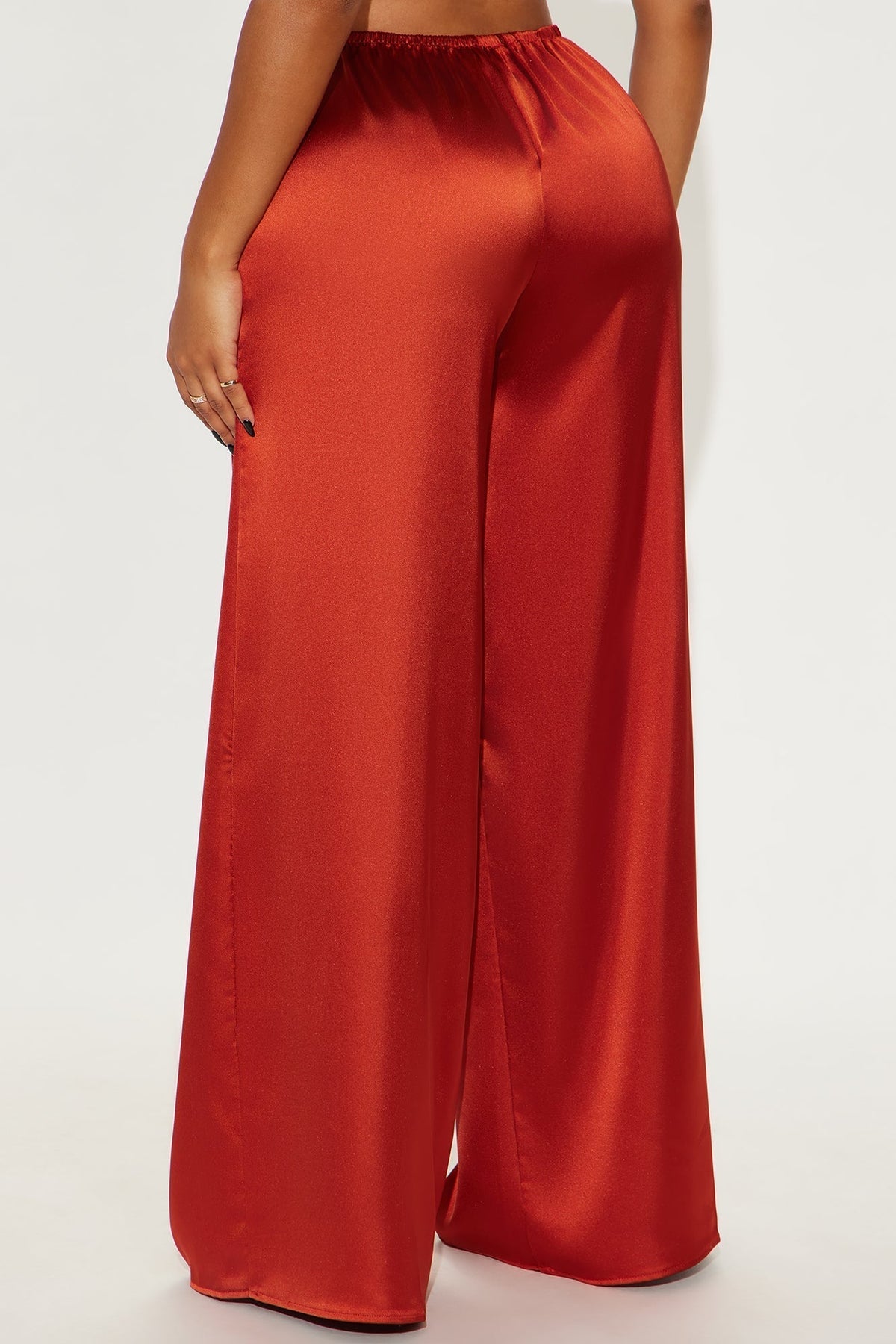Shine On Satin Wide Leg Pant 32″ - Copper
