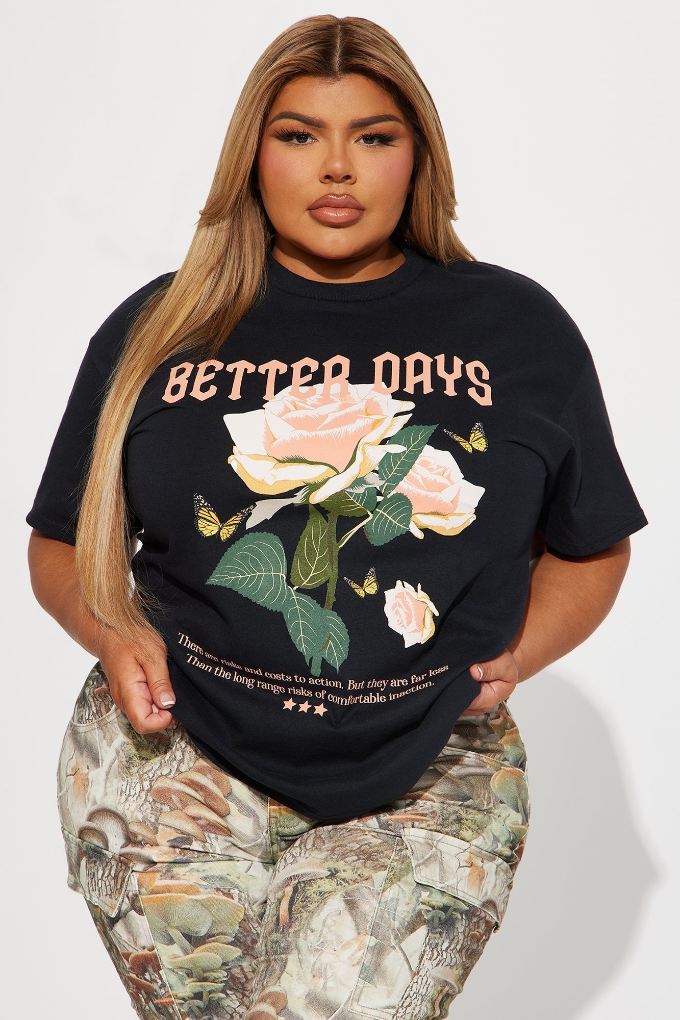 Better Days Rose Tshirt - Black