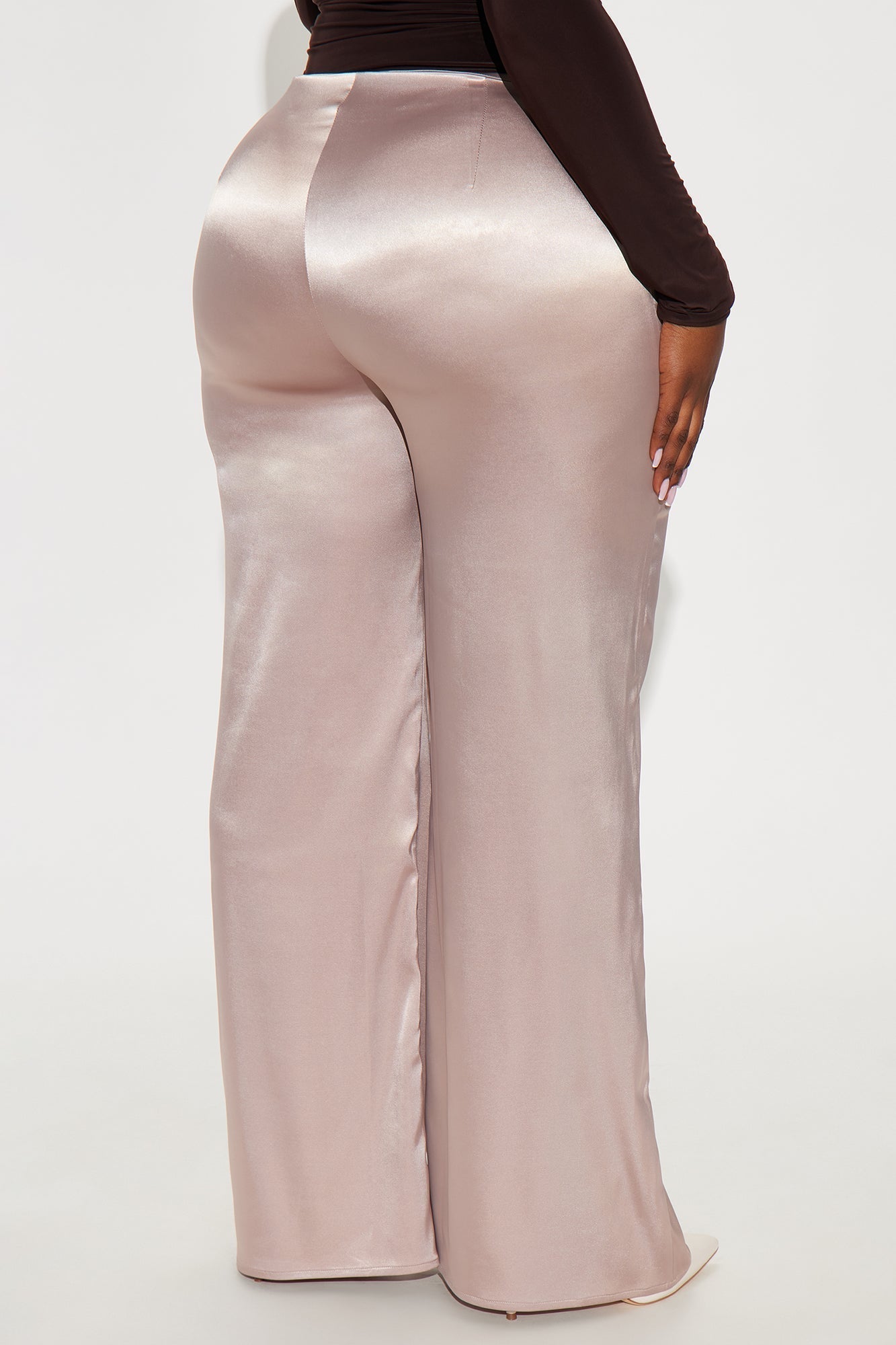 Major Moment Satin Wide Leg Pant 32″ - Taupe