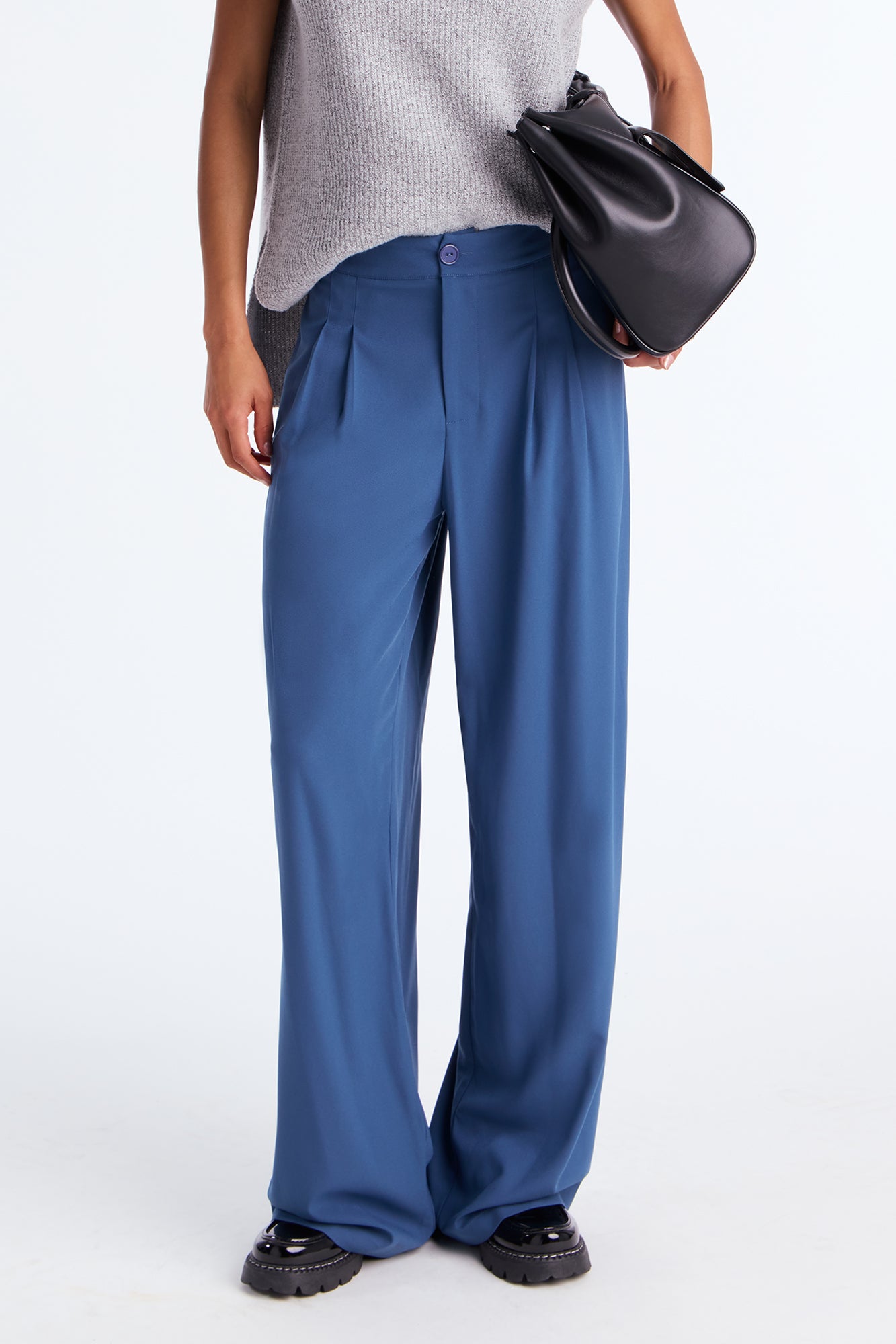 Power Hour Wide Leg Trouser Pant 32″ - Blue