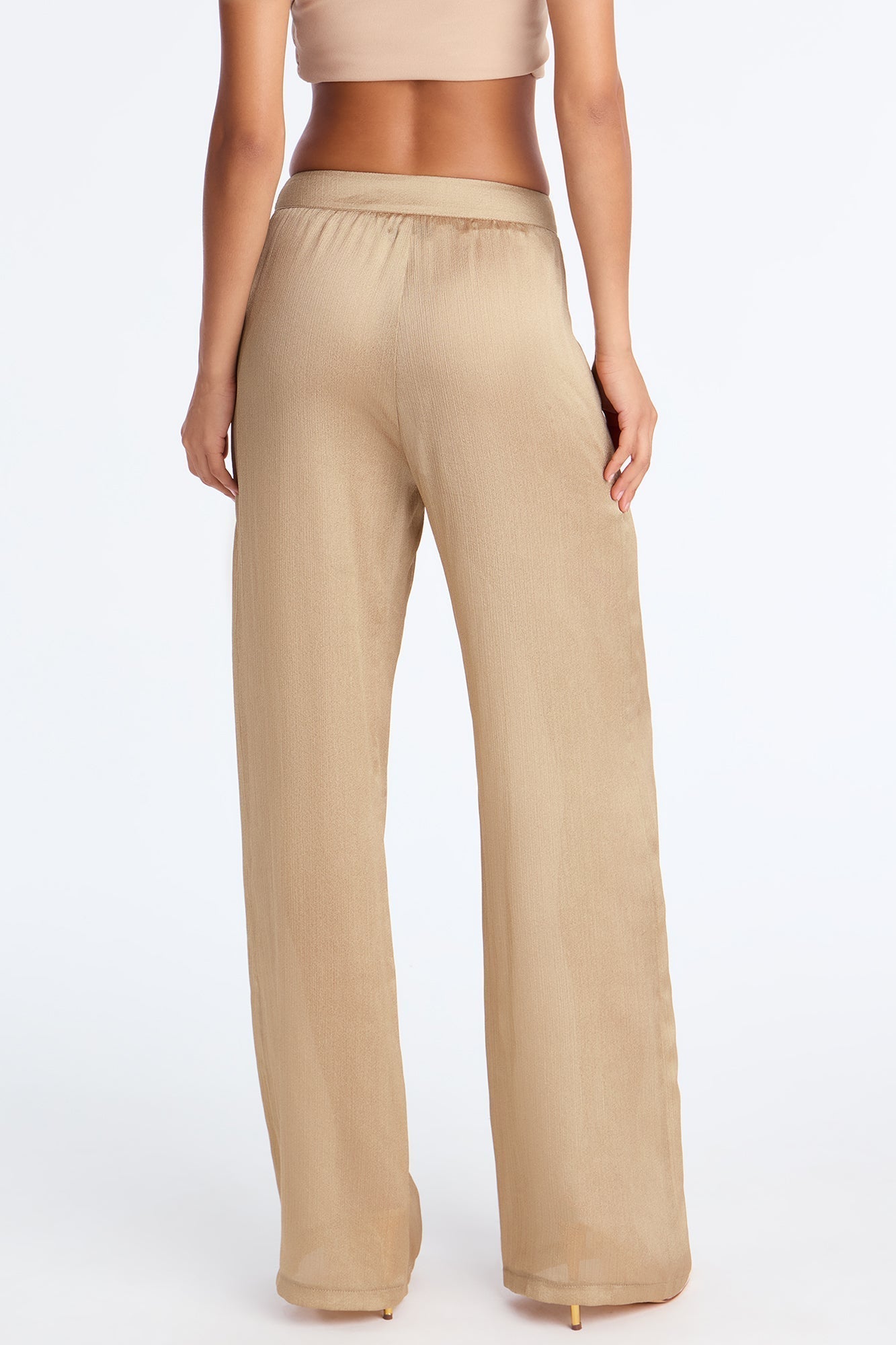 Iconic Scene Low Rise Shimmer Wide Leg Pant 33 - Gold