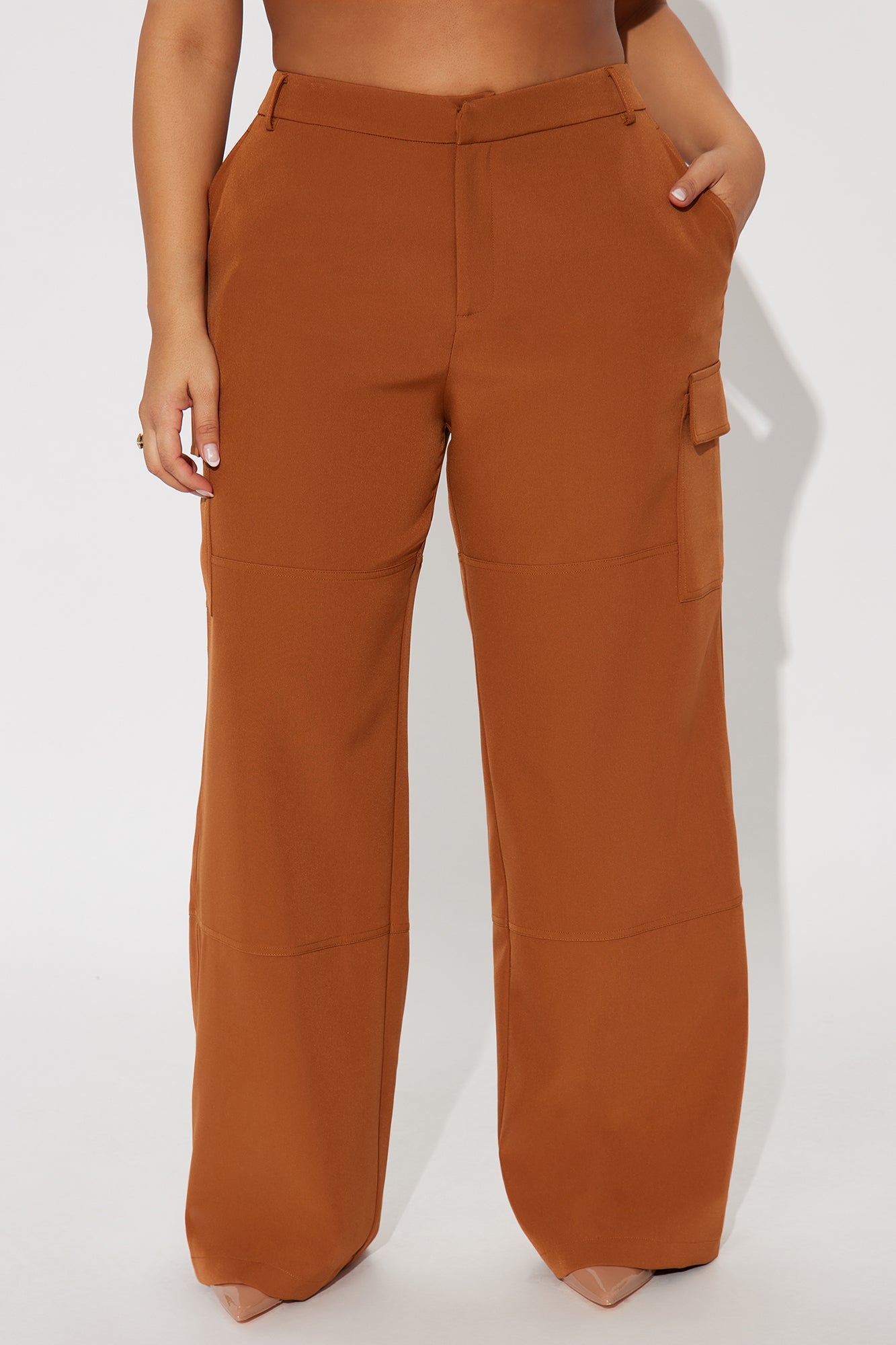No Chill Wide Leg Cargo Pant 32″ - Cognac