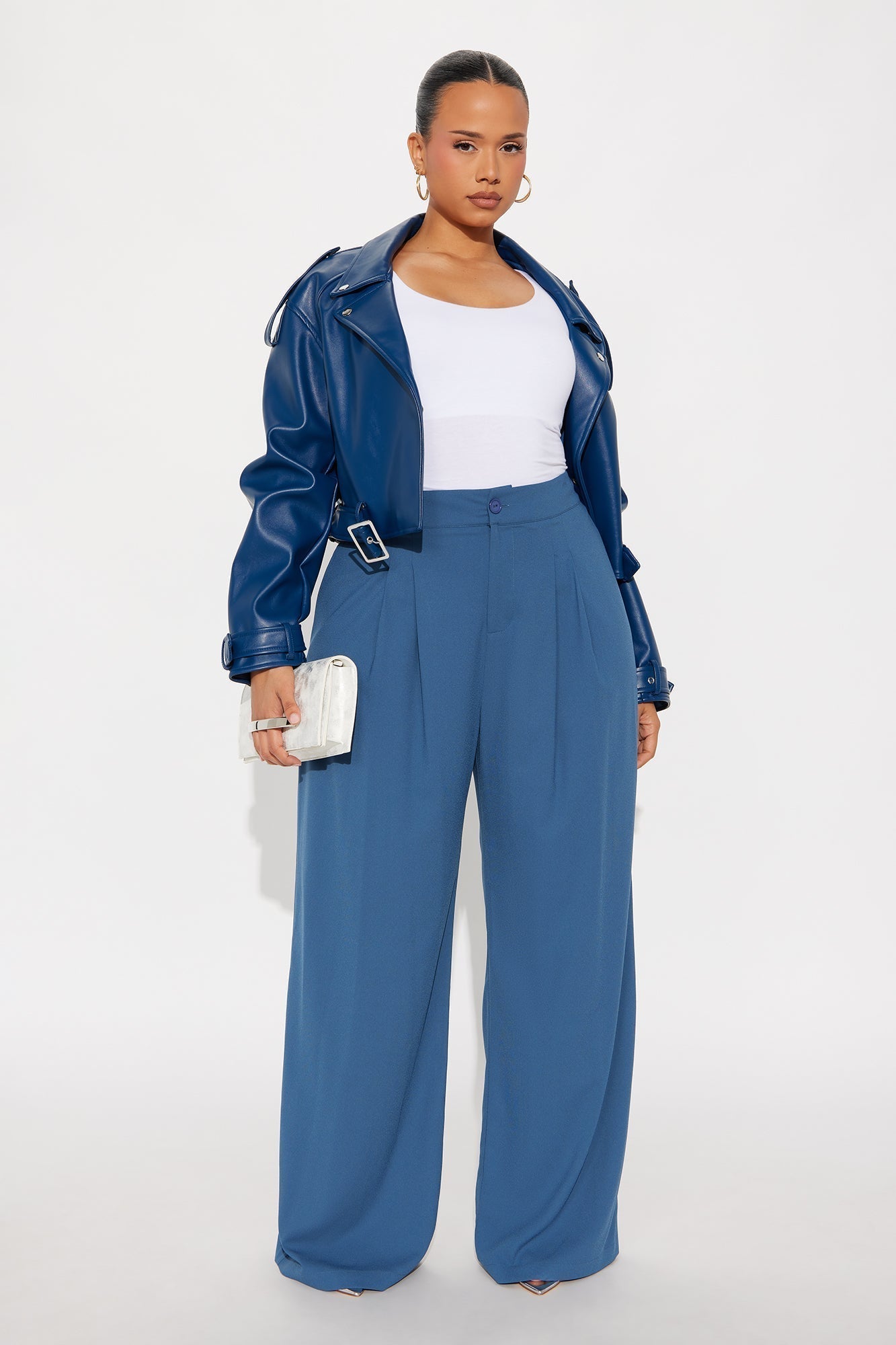 Power Hour Wide Leg Trouser Pant 32″ - Blue