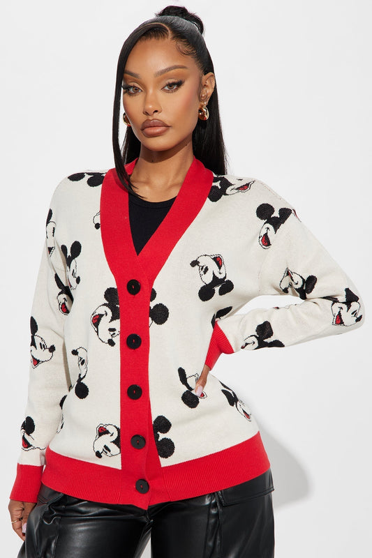 Mickey Mouse Cardigan - Cream/combo