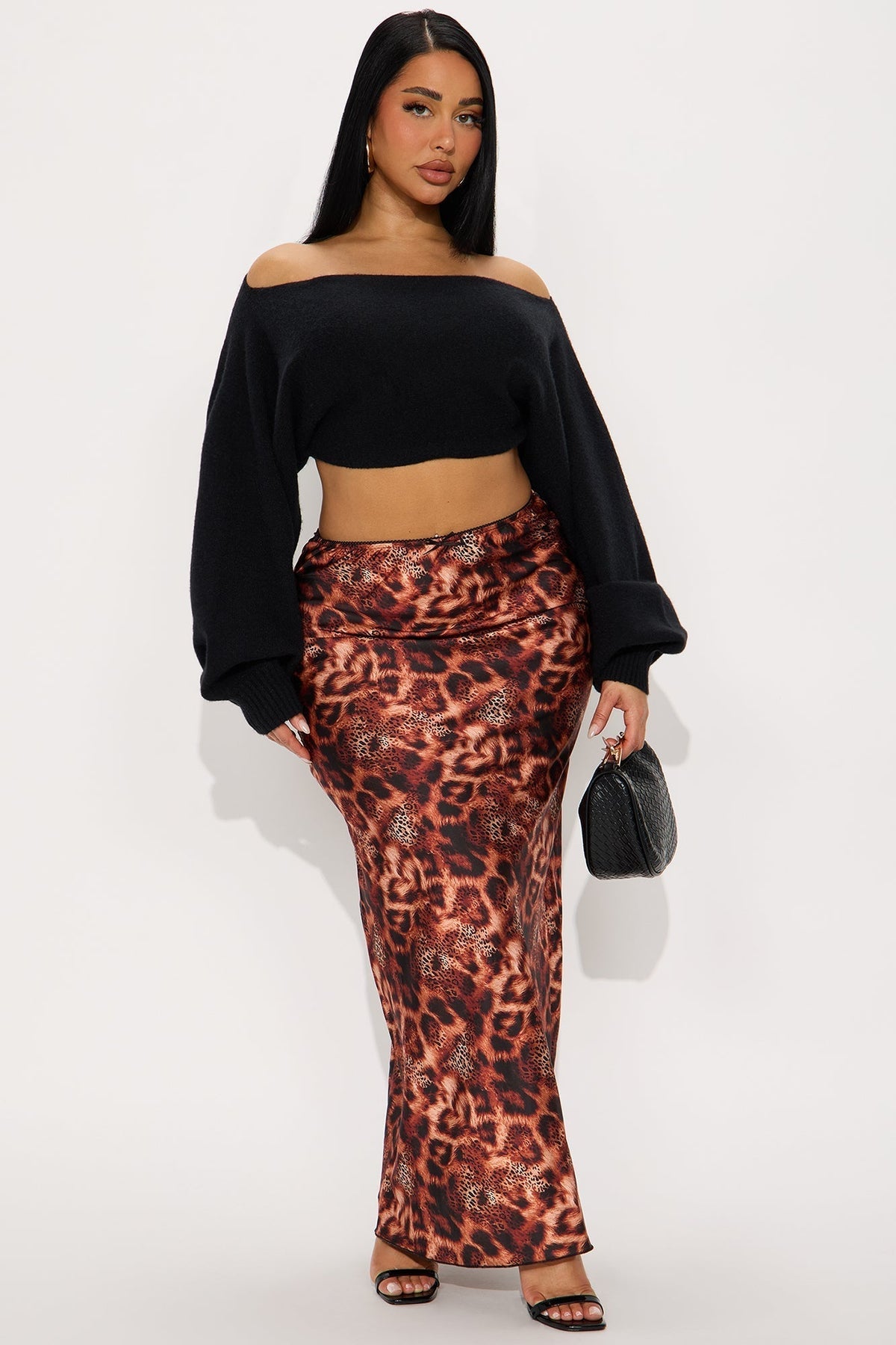 Don't Be Tempted Leopard Satin Maxi Skirt - Leopard