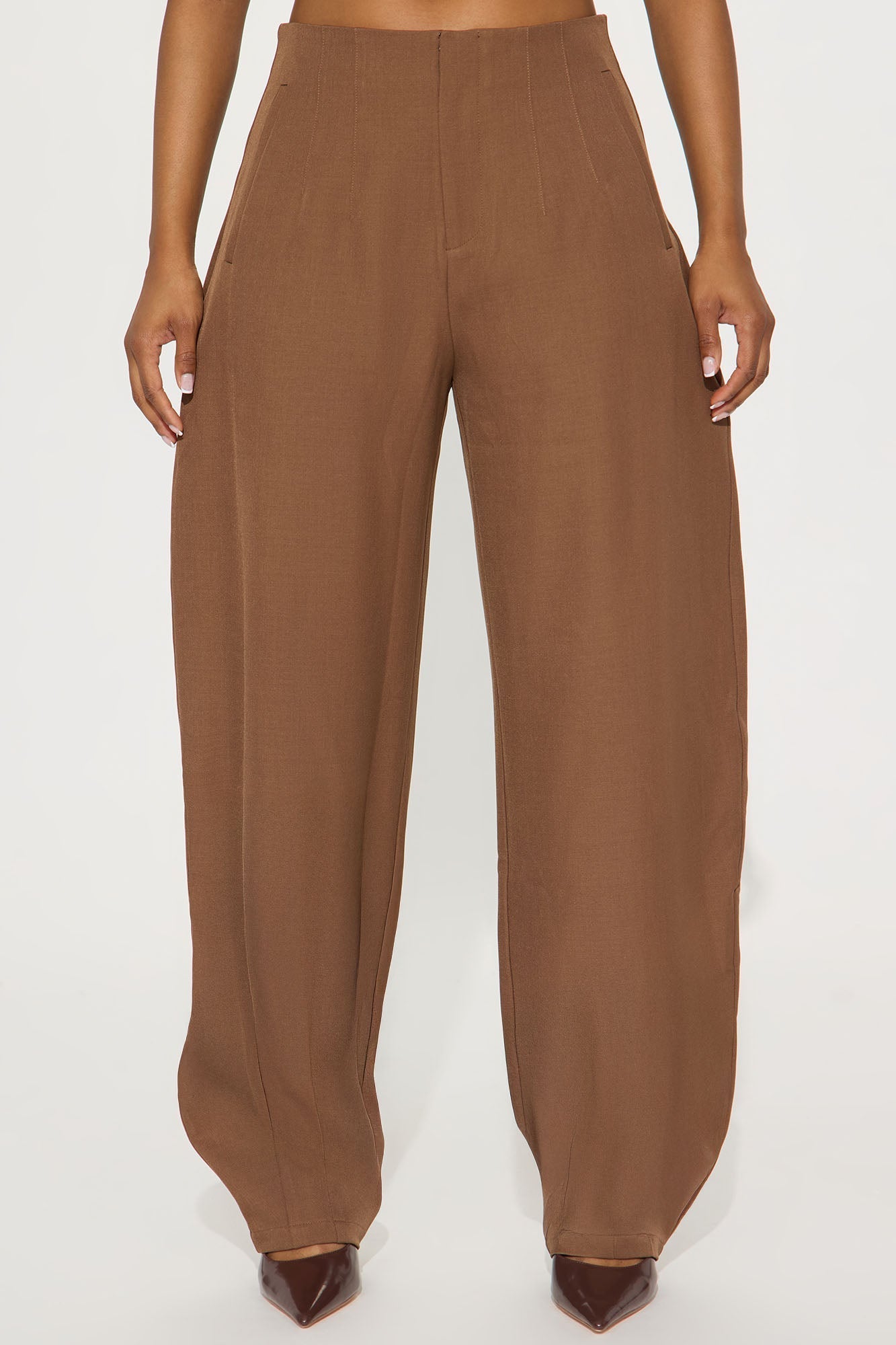 Margaret Barrel Trouser Pants 32″ - Chestnut