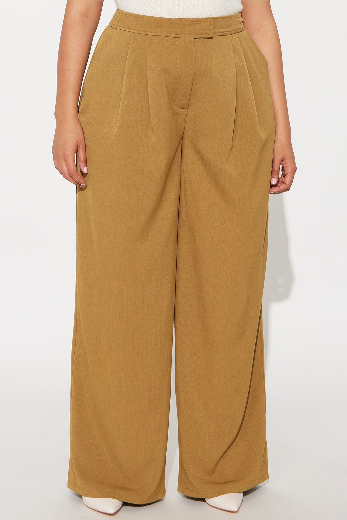 Submit On Time Wide Leg Trouser Pant 32″ - Mustard