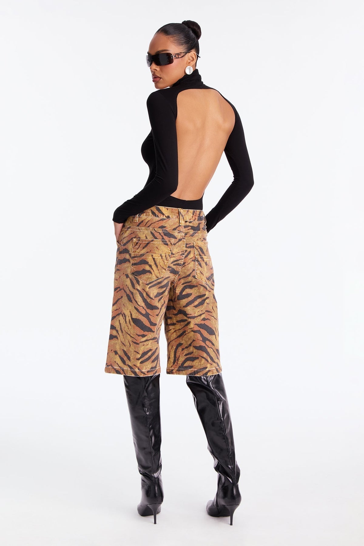 Five Star Safari Denim Jorts - Brown/combo