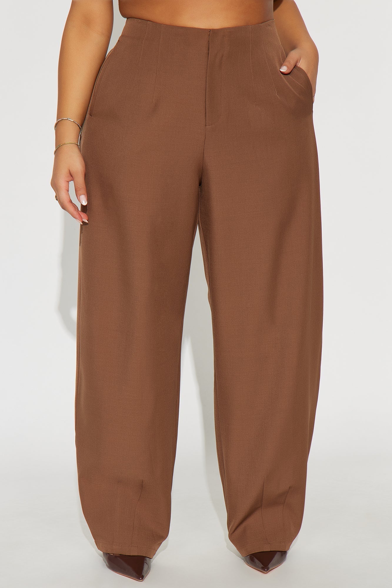 Margaret Barrel Trouser Pants 32″ - Chestnut