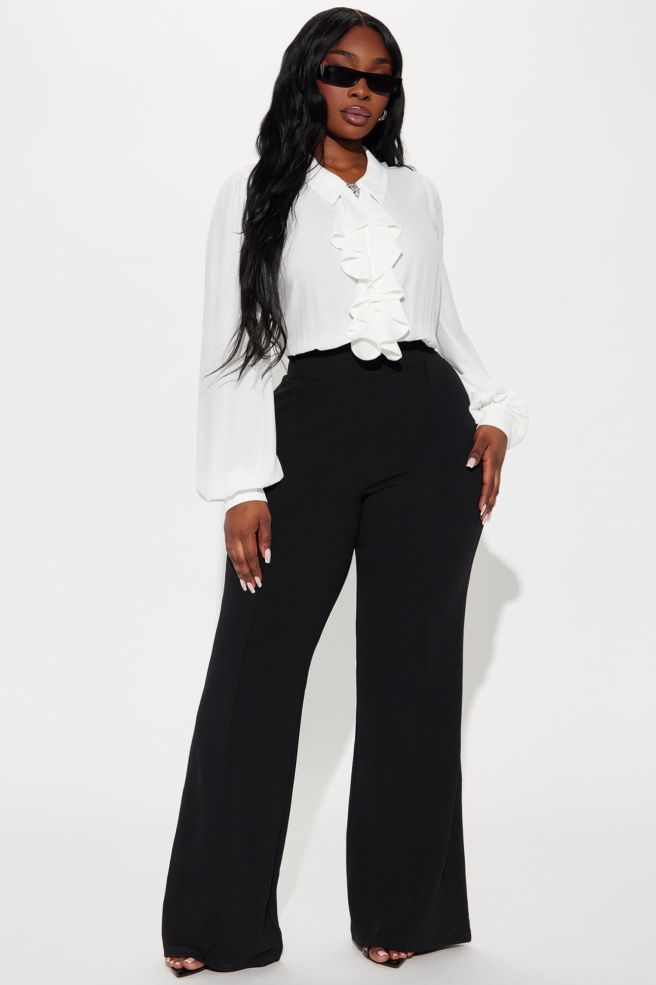 Boss Lady Jumpsuit - White/Black