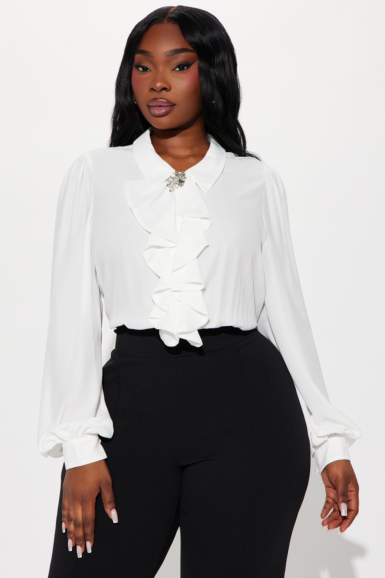 Boss Lady Jumpsuit - White/Black