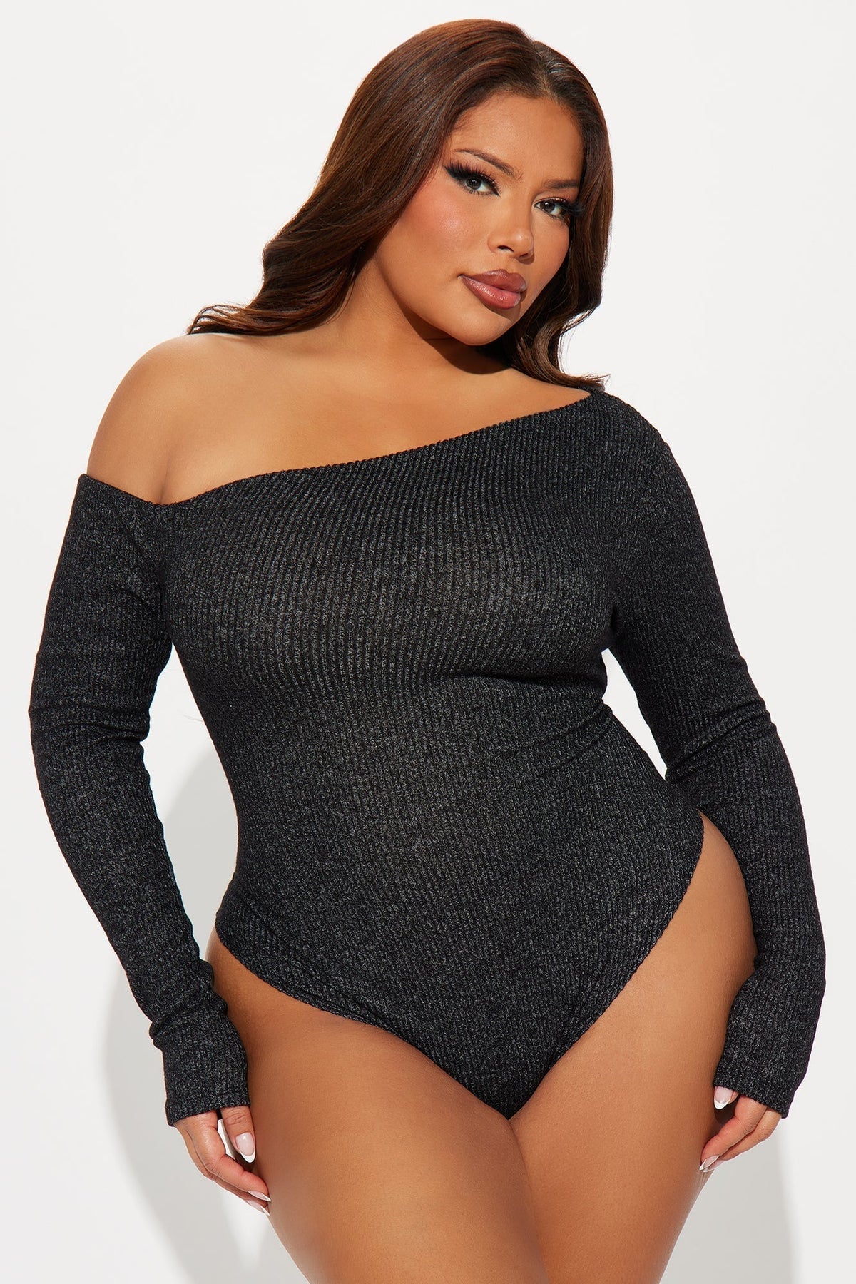 Naomi Ribbed Bodysuit - Black