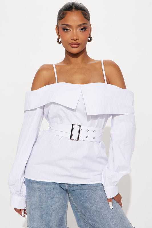 Aeryon Poplin Top - White