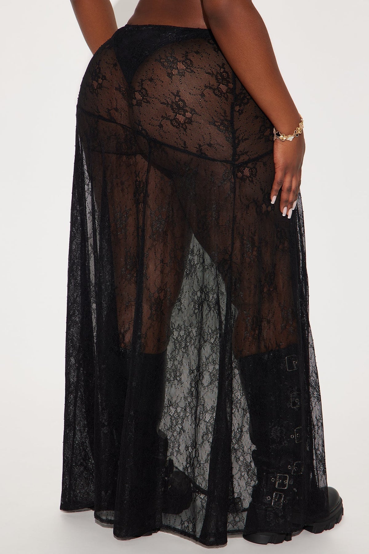 Confessions Lace Maxi Skirt - Black