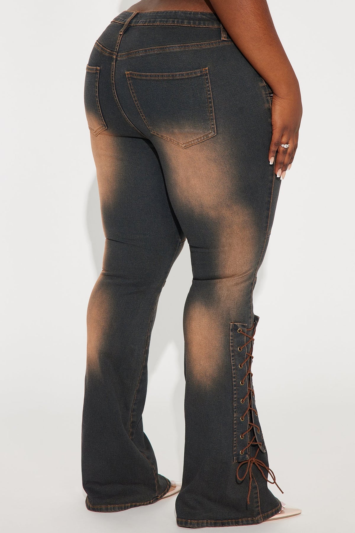 Tongue Tied Tinted Flare Jeans - Dark Wash