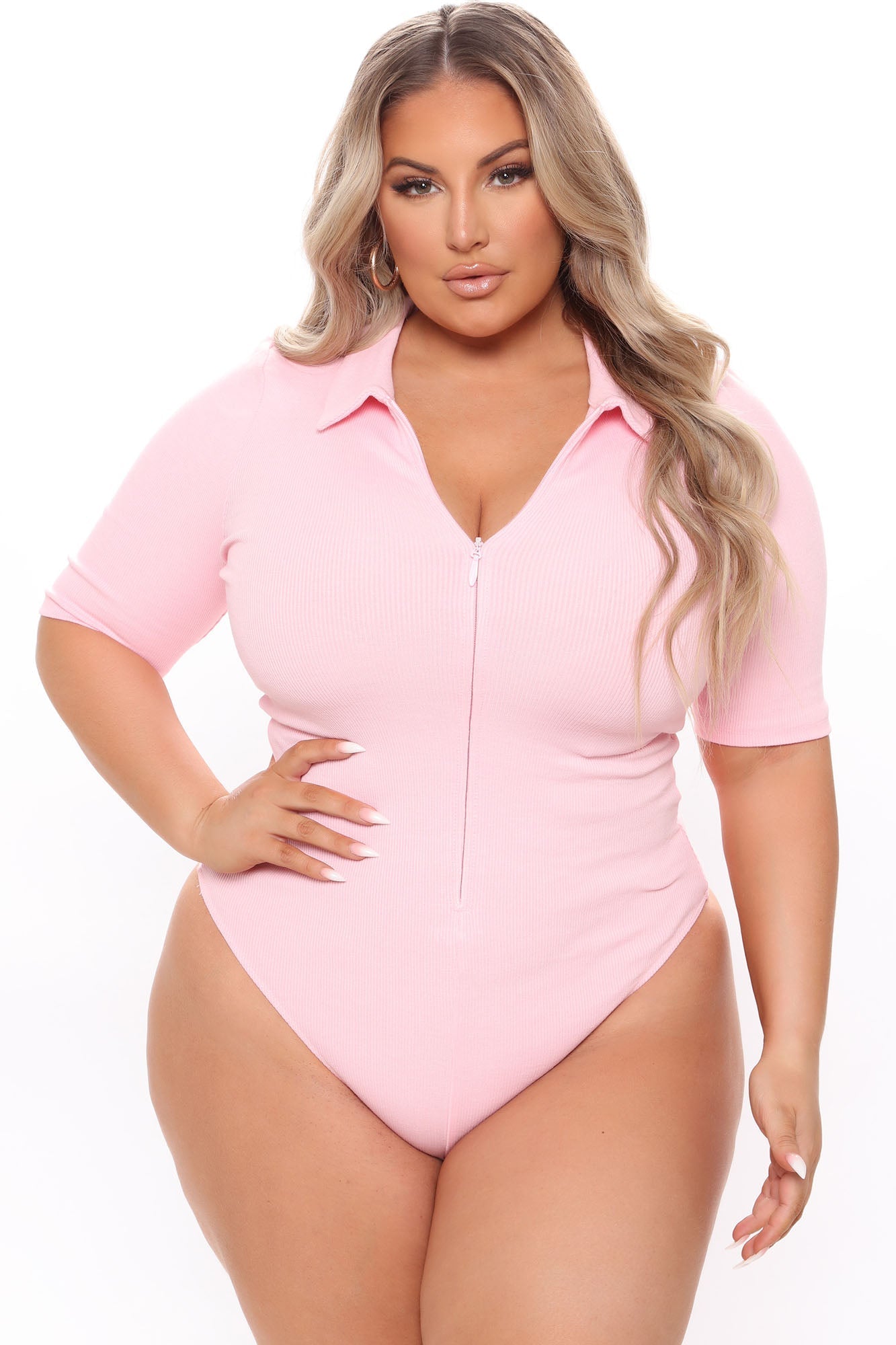 Hustle And Grind Short Sleeve Bodysuit - Pink