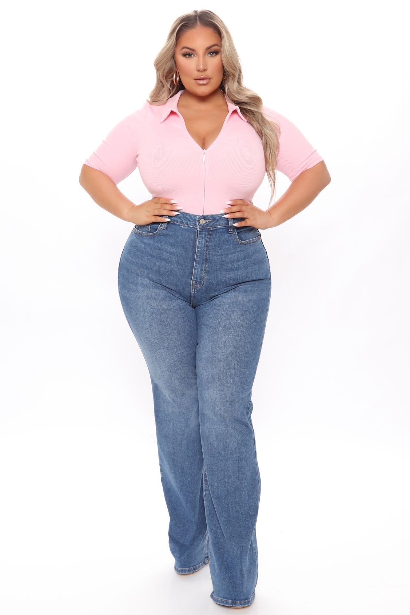 Hustle And Grind Short Sleeve Bodysuit - Pink