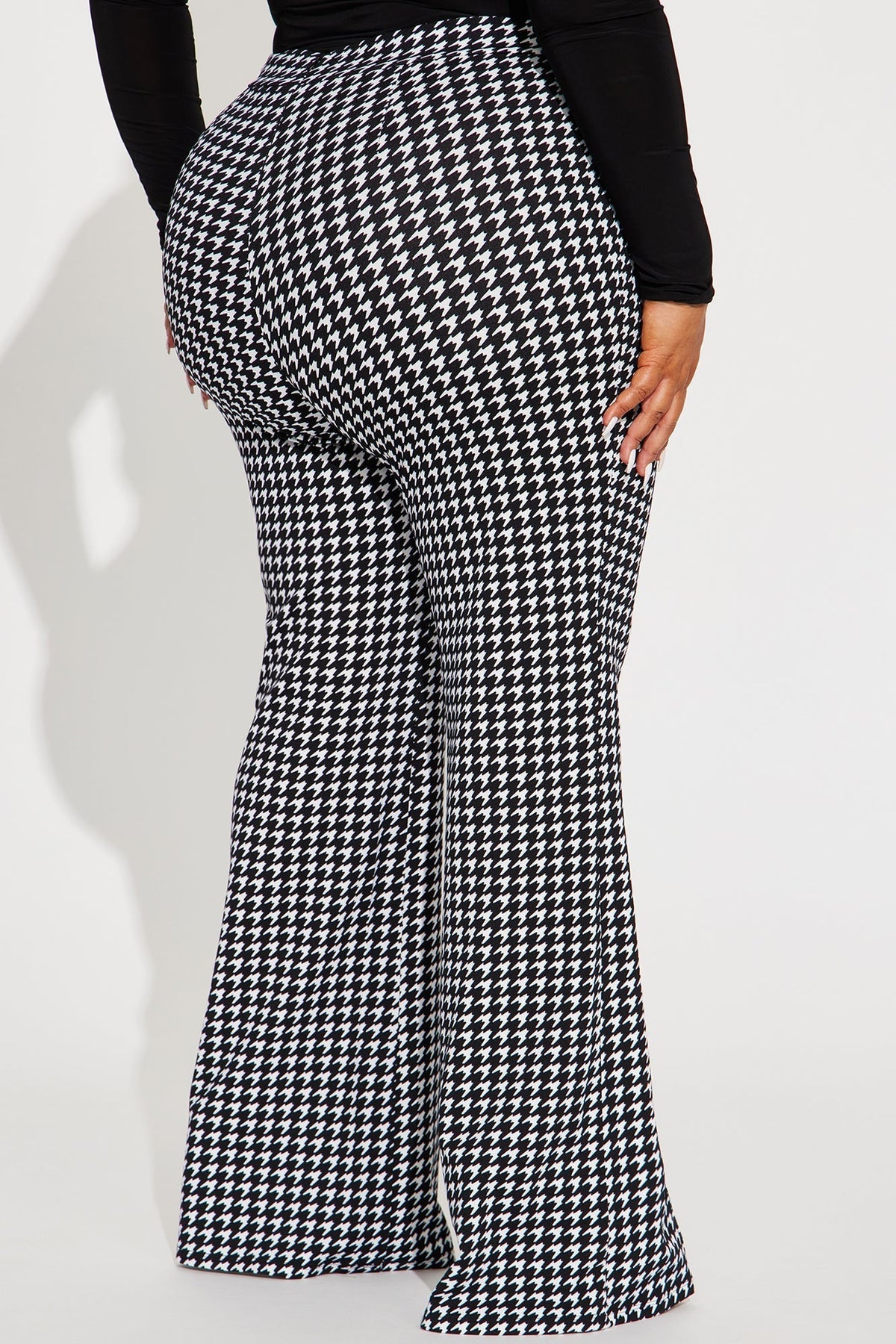 Victoria High Waist Dress Pant Houndstooth 35 - Black/White