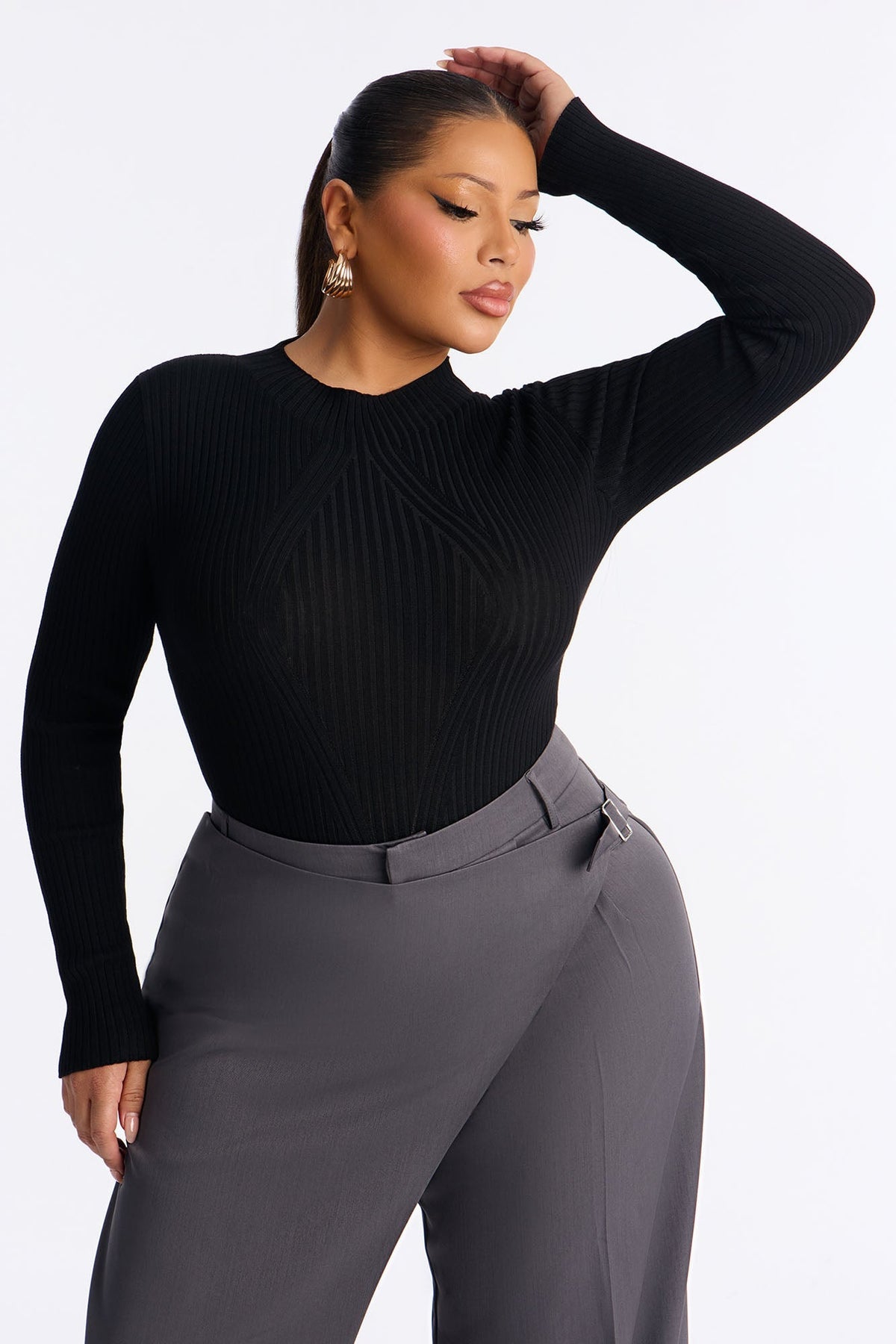 Marenna Sweater Bodysuit - Black