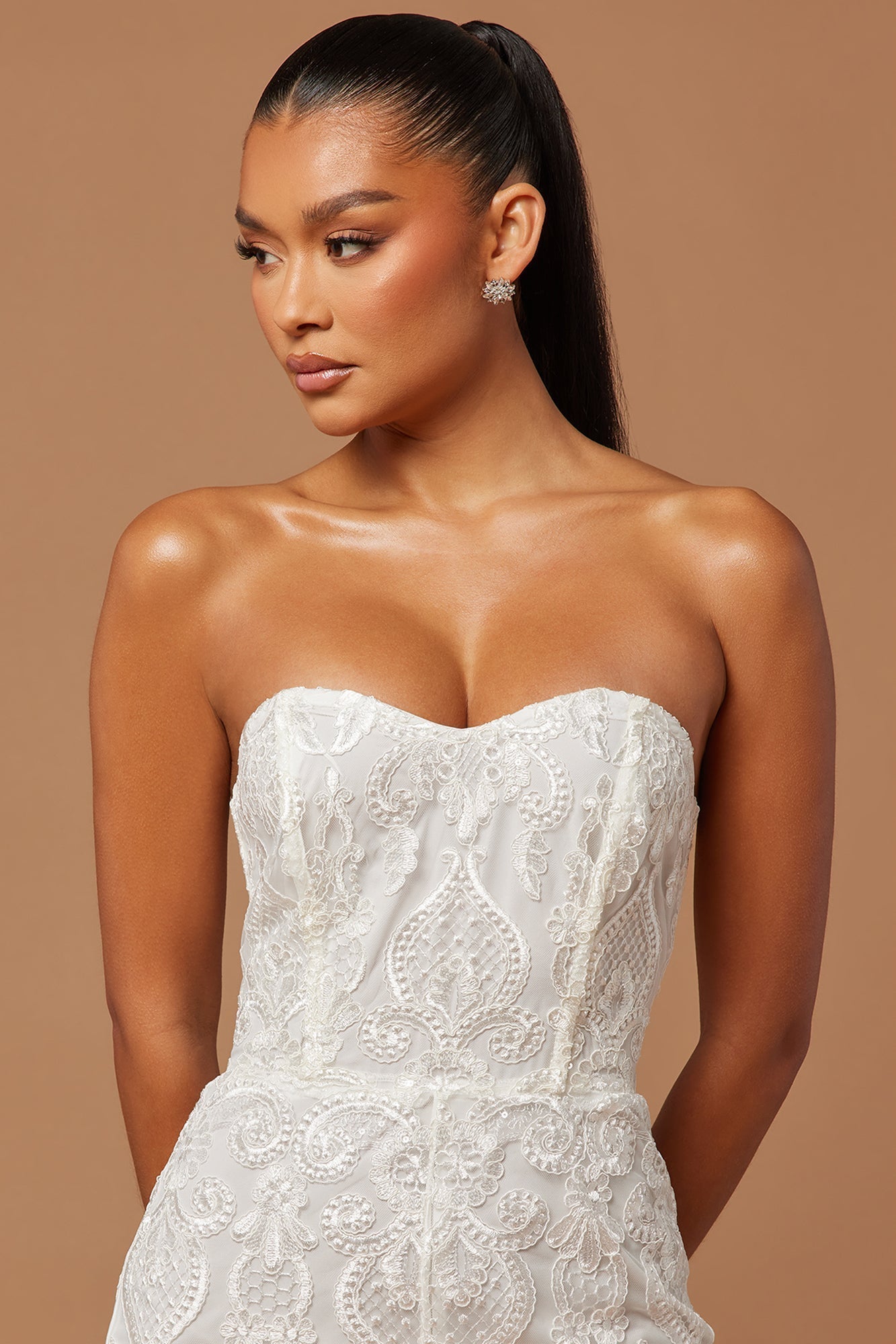 Esther Sequin Embroidered Jumpsuit - White