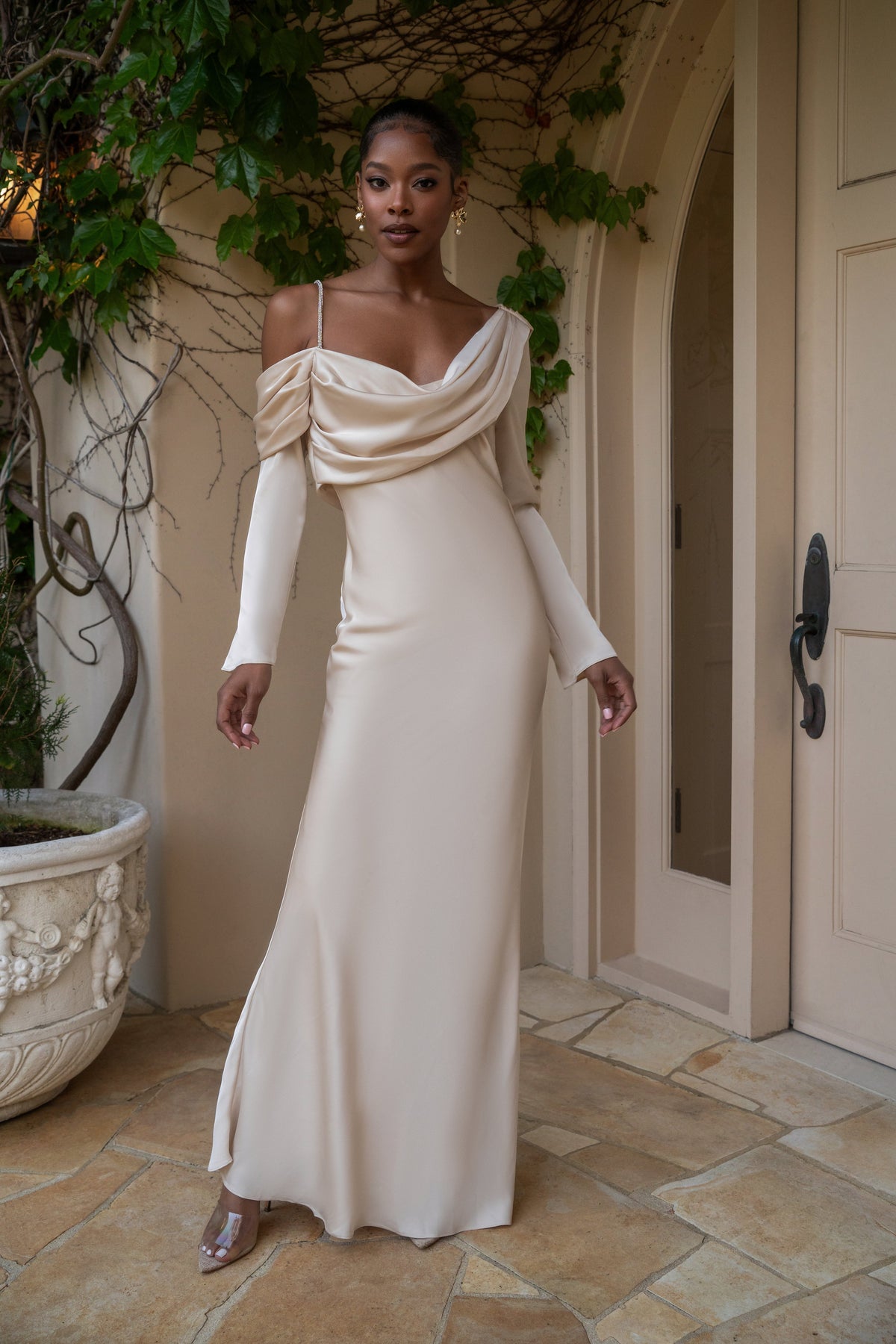 Champagne One And Only Satin Dress