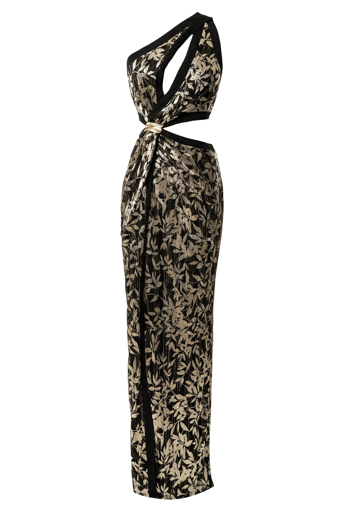 Black One Shoulder Keyhole Dress