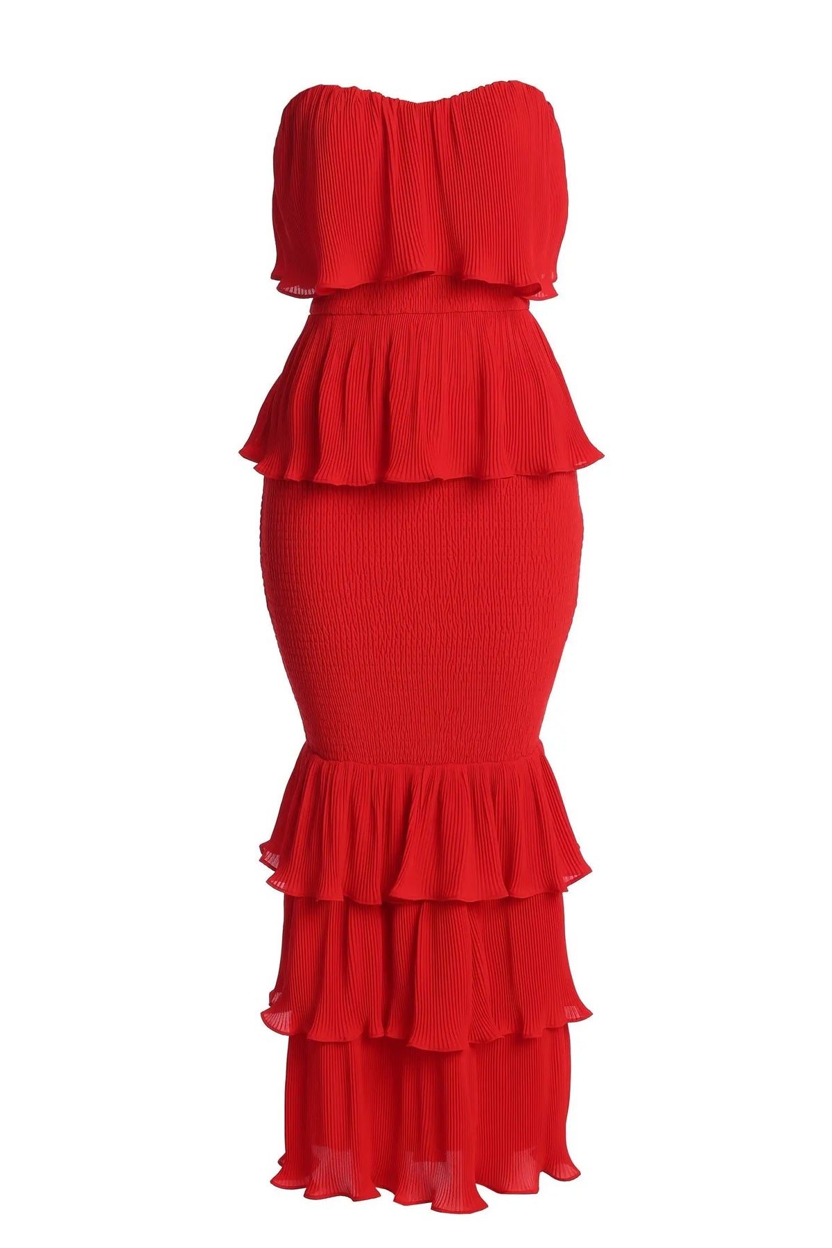Red Casa Blanca Ruffle Dress