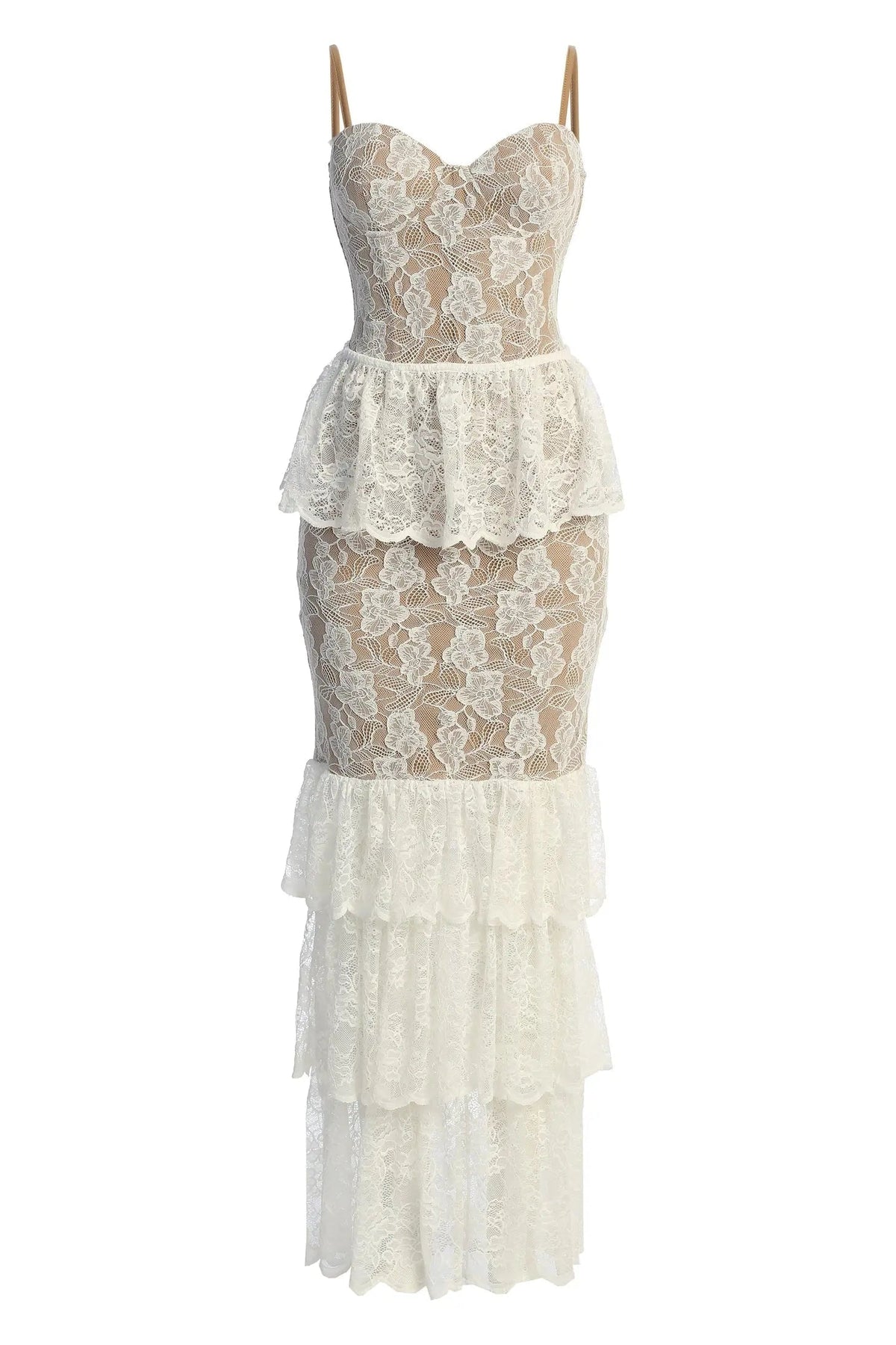 Ivory Fairytale Ending Lace Maxi Dress