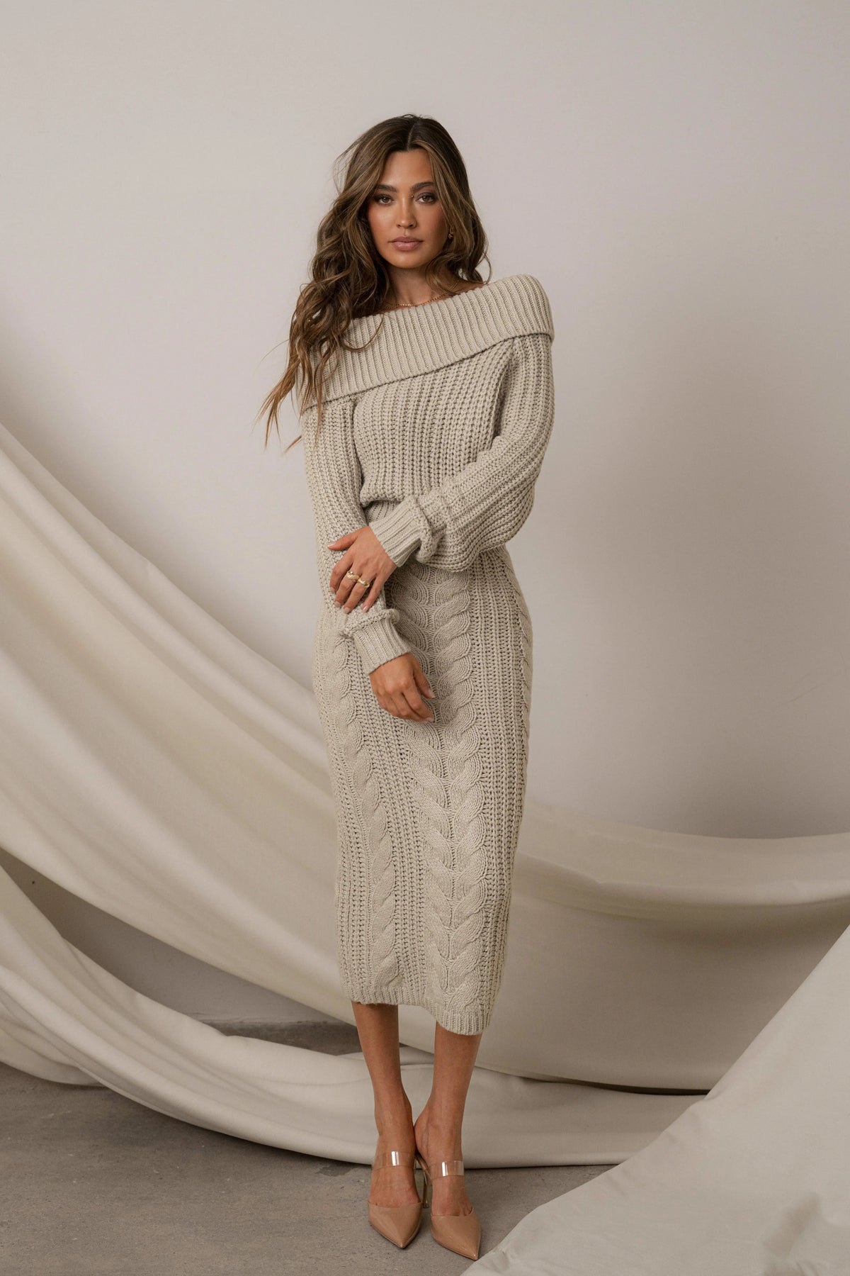 Stone Monette Cable Knit Dress