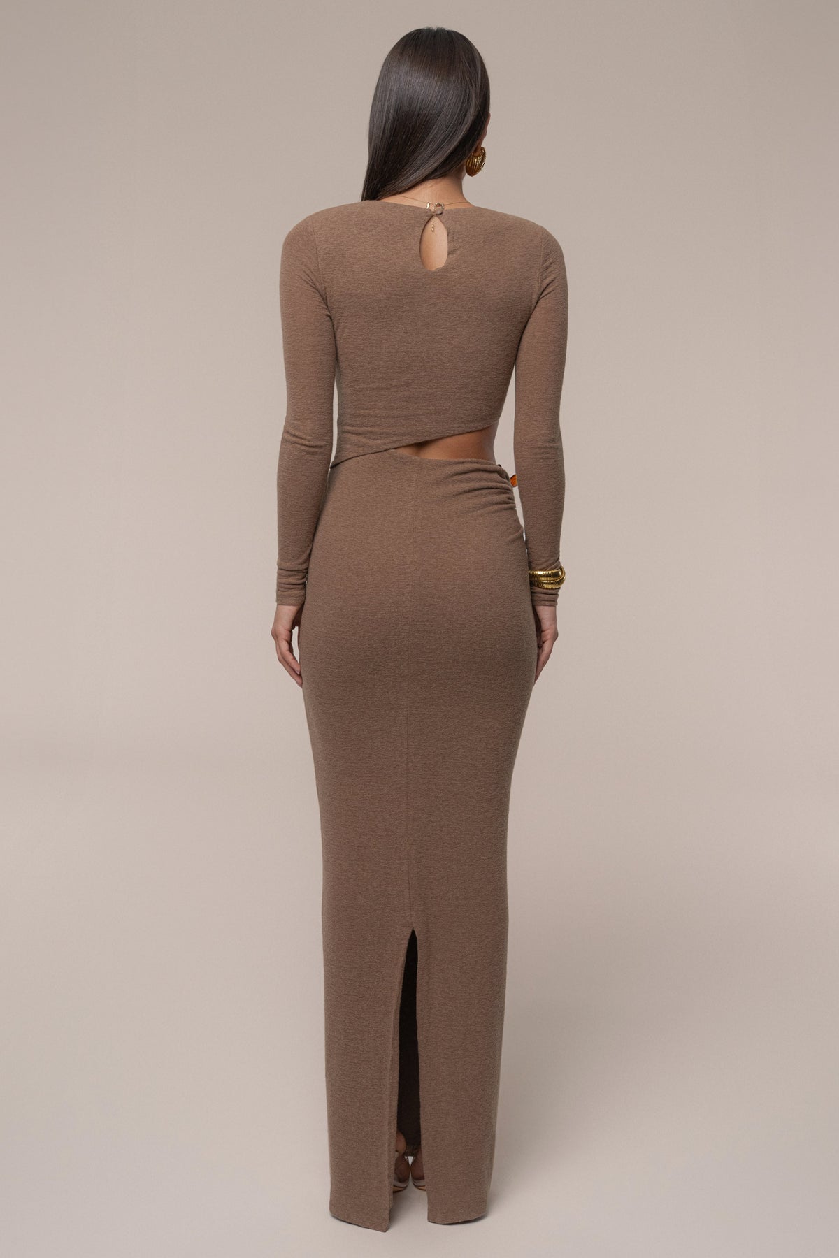 Chocolate Summer Romance Cutout Dress